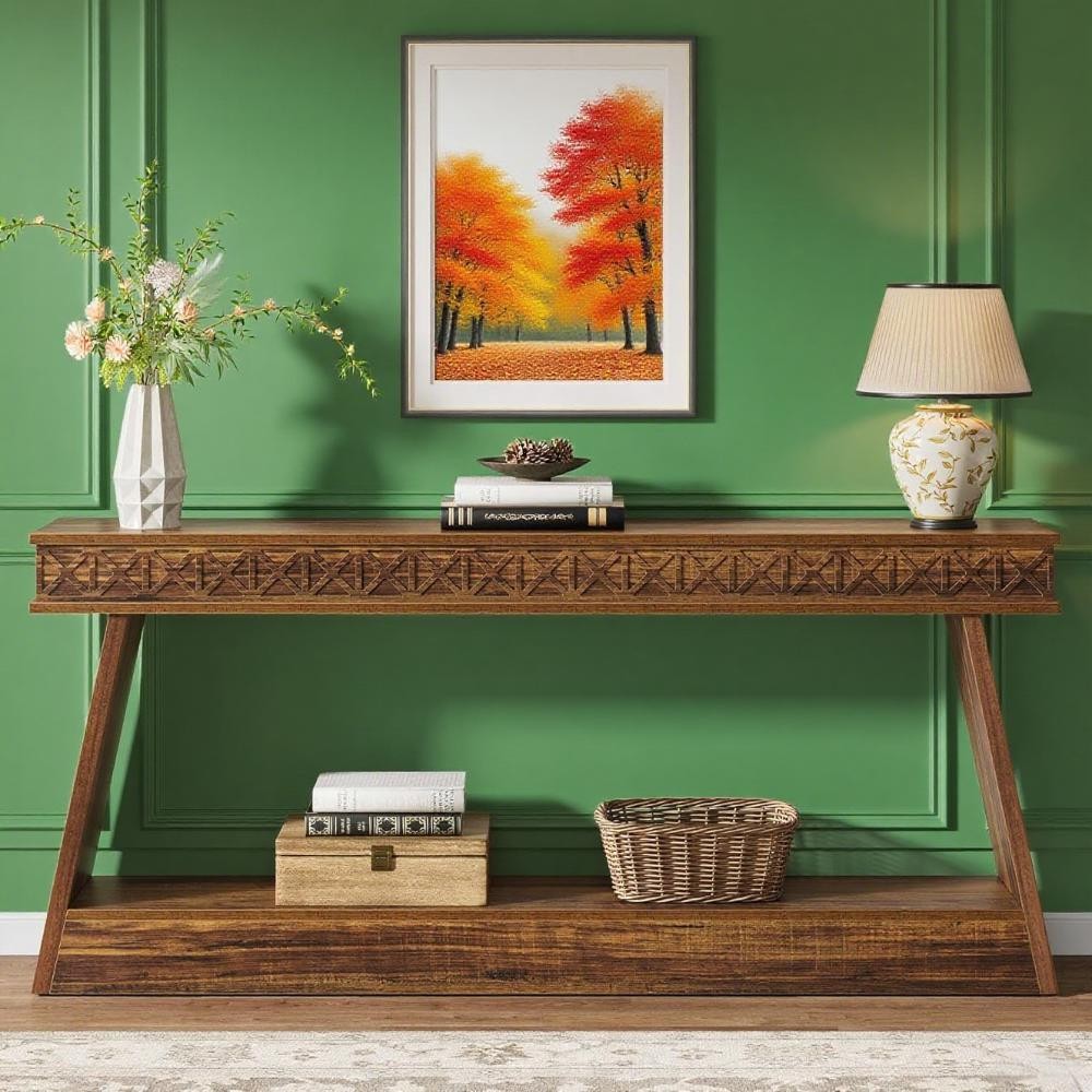 2-tier Sofa Table Long Console Table Living Room Table Behind Couch Table