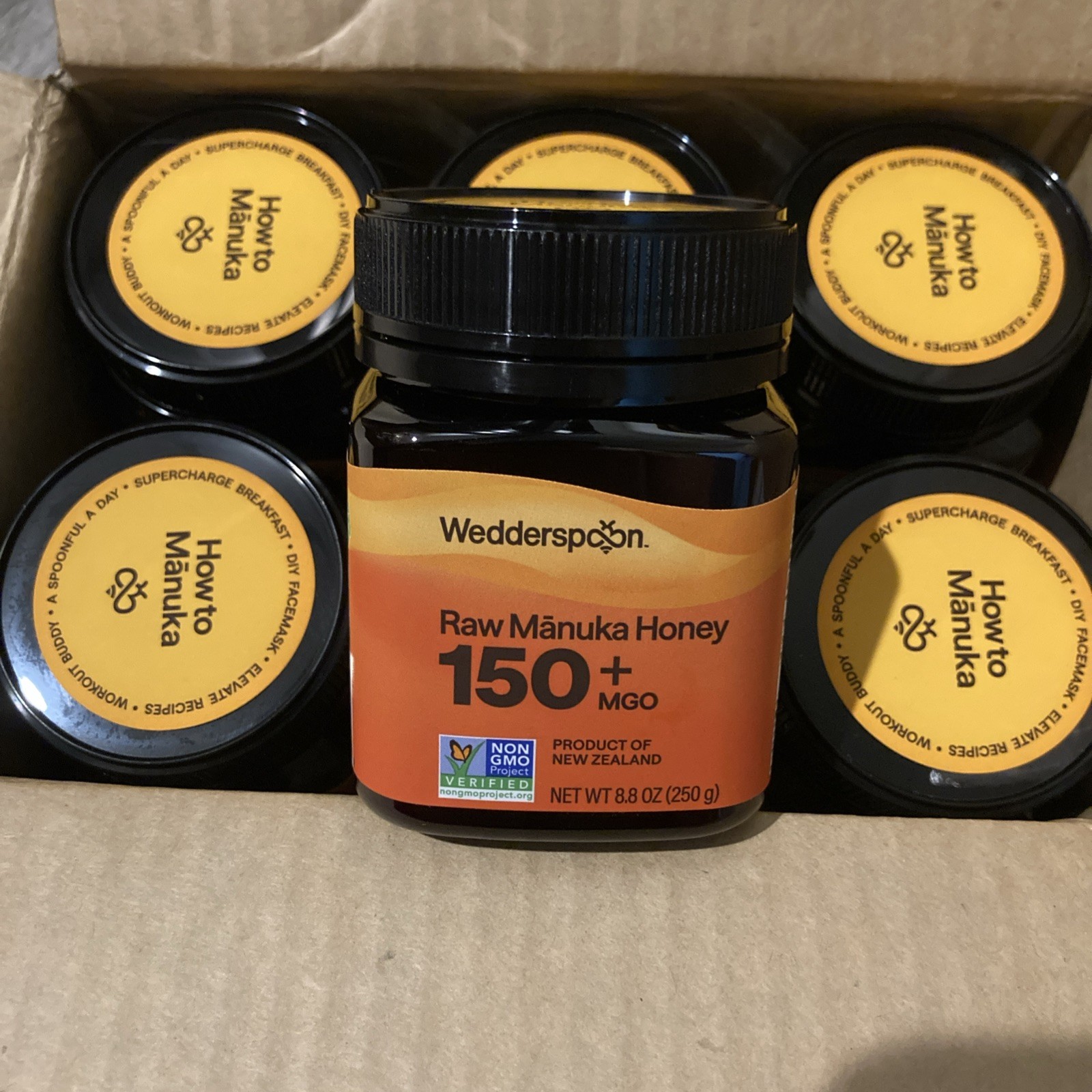 6 Wedderspoon MANUKA HONEY Raw 150+ MGO 6 Jars 8.8 oz BB 11/2028