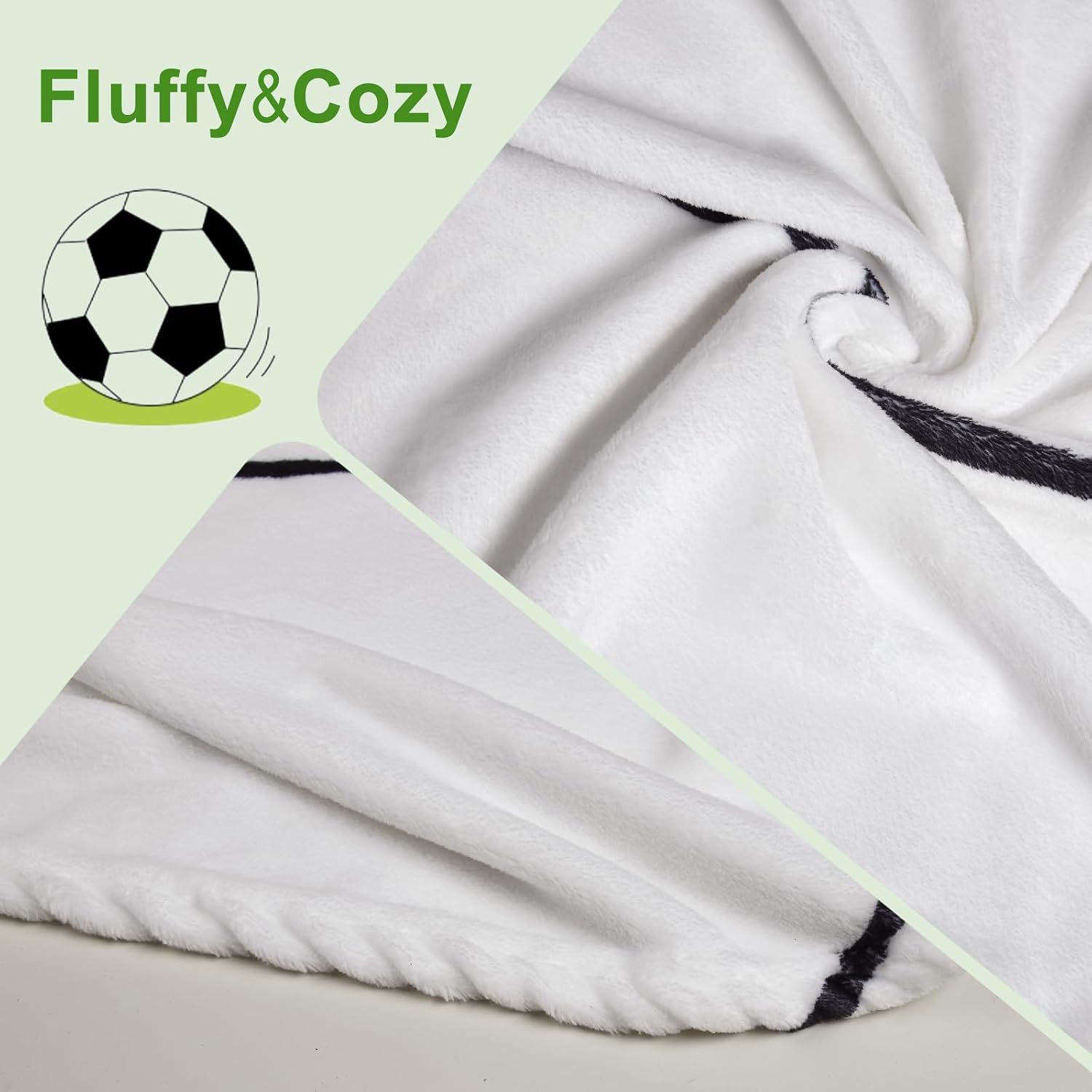 60″ round Sports Blanket for Teens Adults,Throw Blankets for Bed,Fleece Soccer B