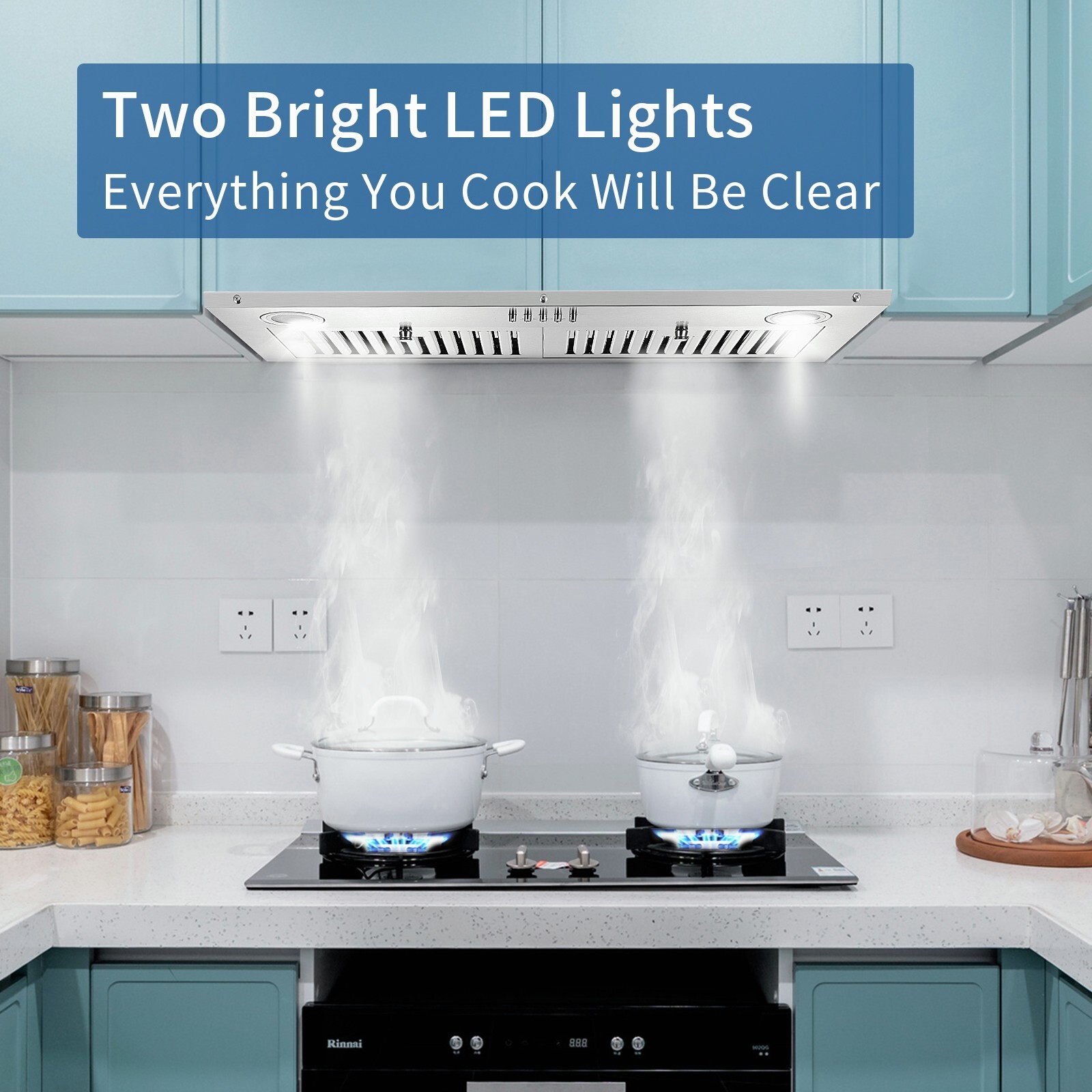 30in 800CFM Built-In/Insert Range Hood vent Ducted/Ductless Stainless Steel LED