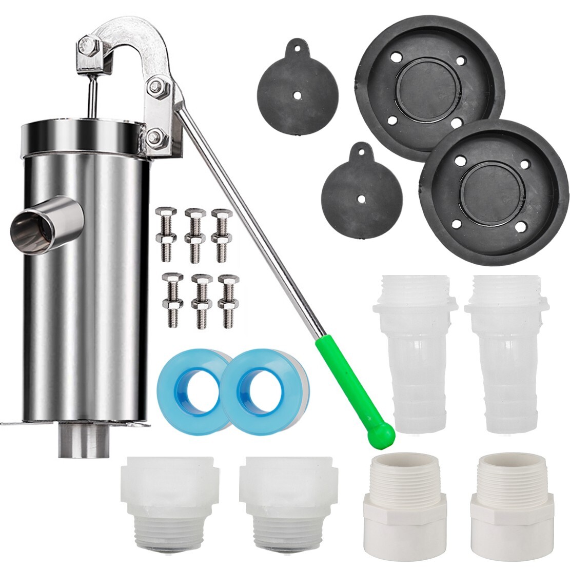 Manual Hand Water Pitcher Pump 33Ft Lift Stainless Steel Hand Well Pump Suction