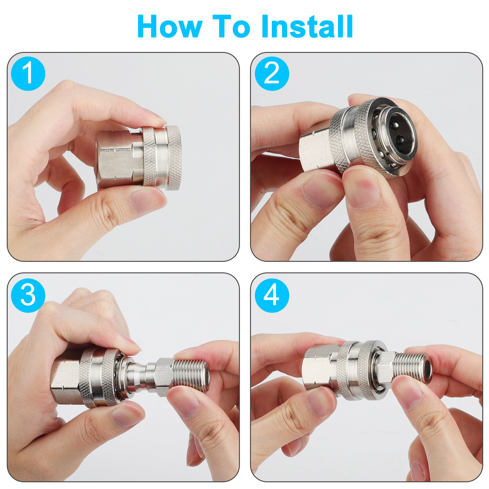 5000PSI Pressure Washer Quick Connect Fitting Stainless Steel 3/8″ Hose Adapter