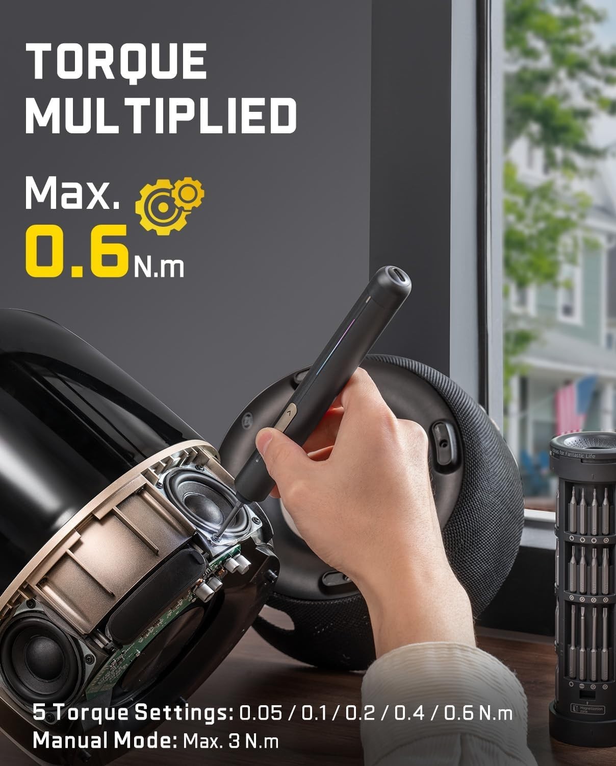 Fanttik E2 Ultra Mini Electric Screwdriver, Cordless Screwdriver, Max 0.6N.m, 50