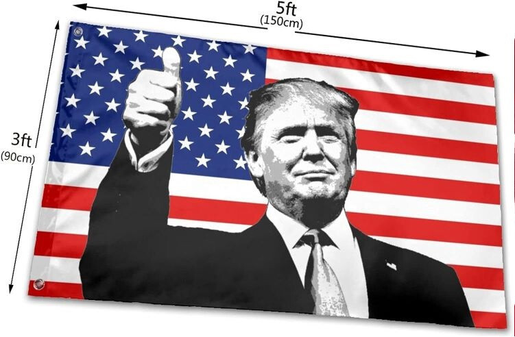 3X5 TRUMP 2024 USA PATRIOTIC THUMBS UP MAGA 5X3 FLAG BANNER W/ GROMMETS