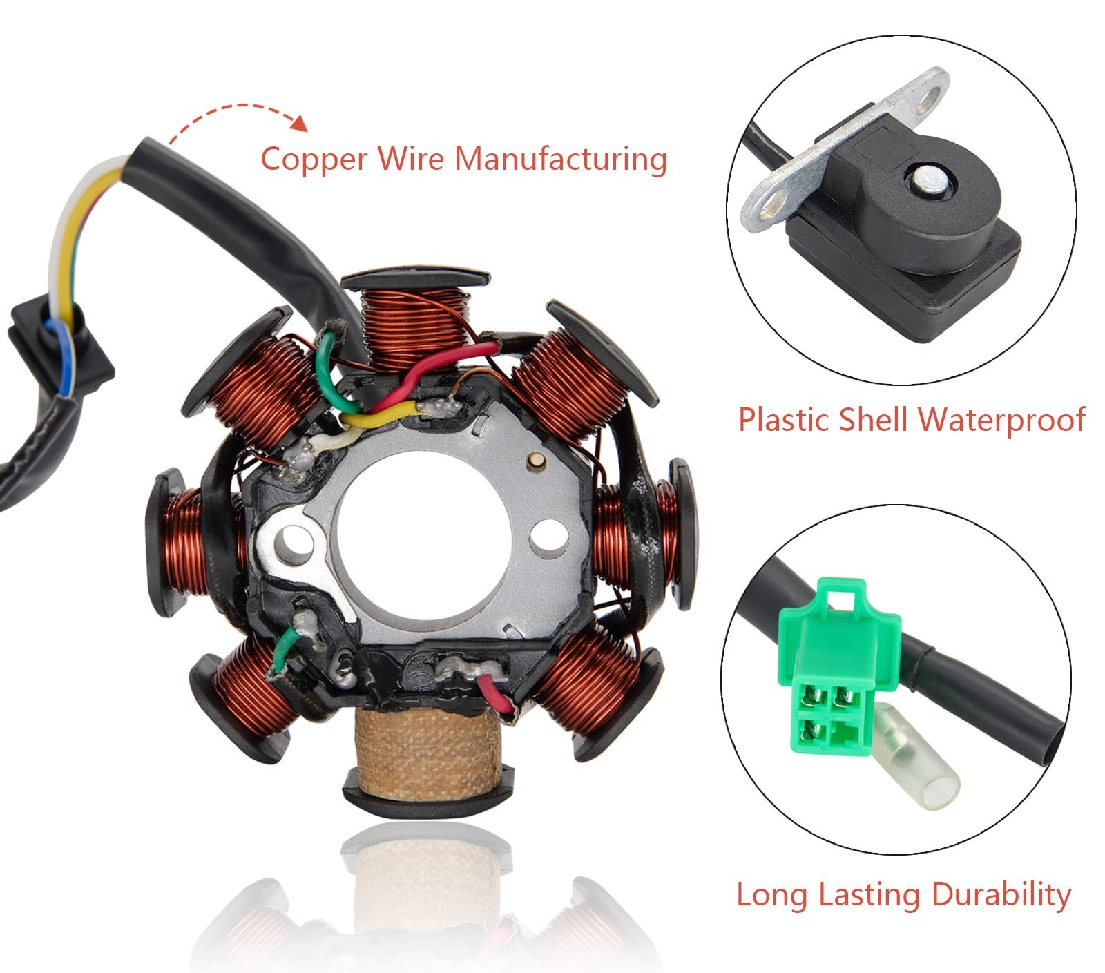 Ignition Stator Magneto AC 8 Pole 5 Wire Coil Scooter For GY6 50CC 60CC 80CC …