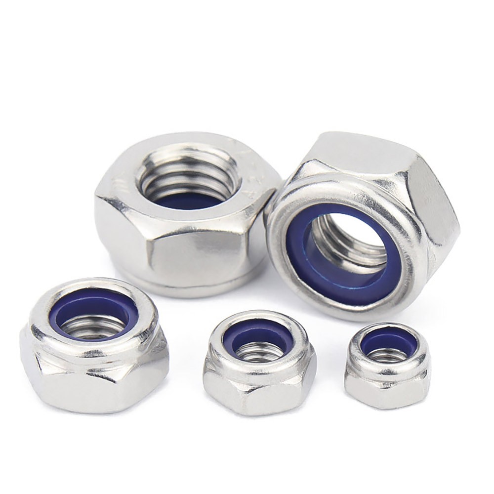 UNC Stainless Steel Nylon Insert Hex Lock Nuts Nylock 4,6,8,10,1/4,5/16,3/8,1/2″