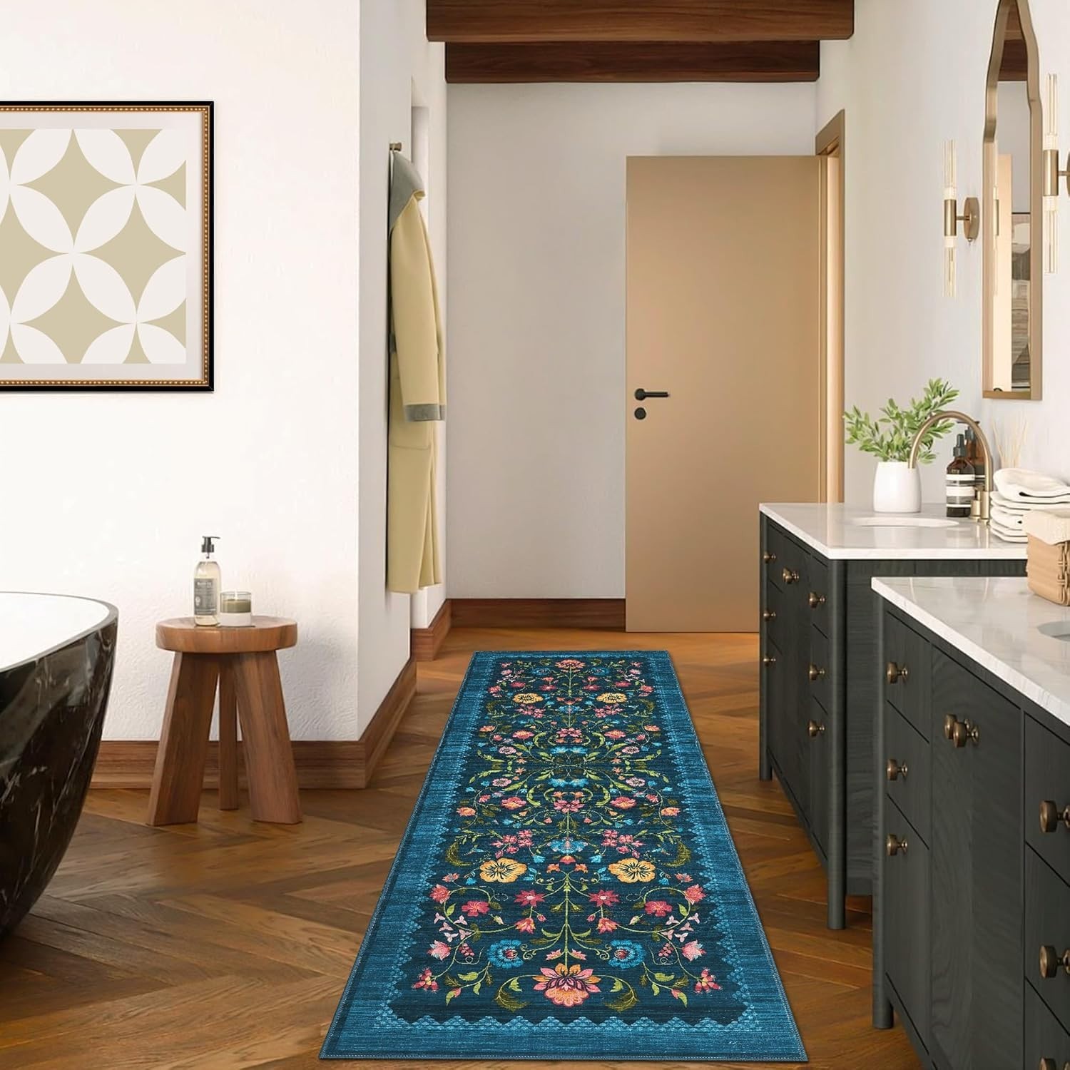 Stylish Bohemian 2×6 Runner Rug – Non-Slip, Floral Design, Suitable for Any Room