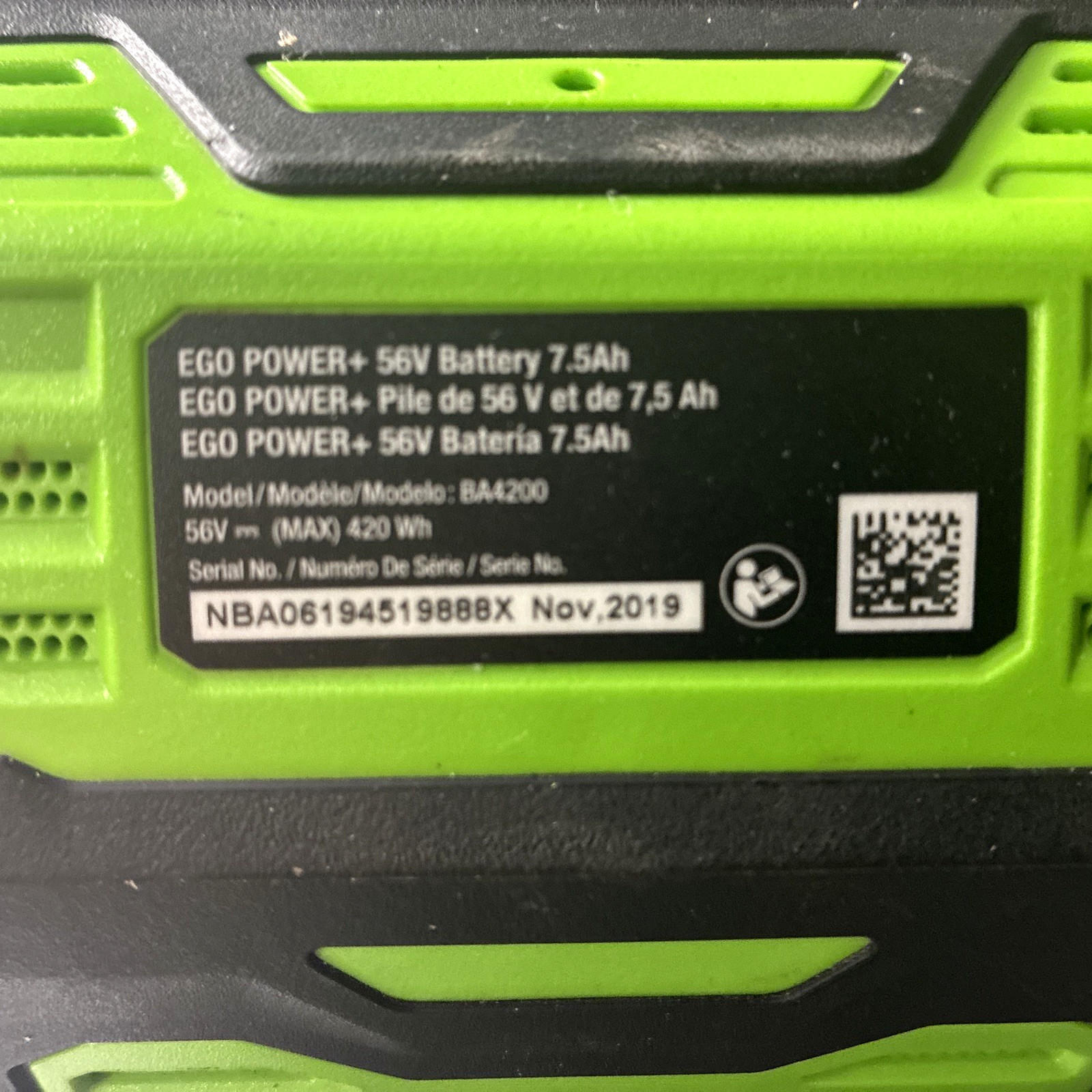 Ego BA4200 56V 7.5Ah Battery AND CH3200 320W Charger