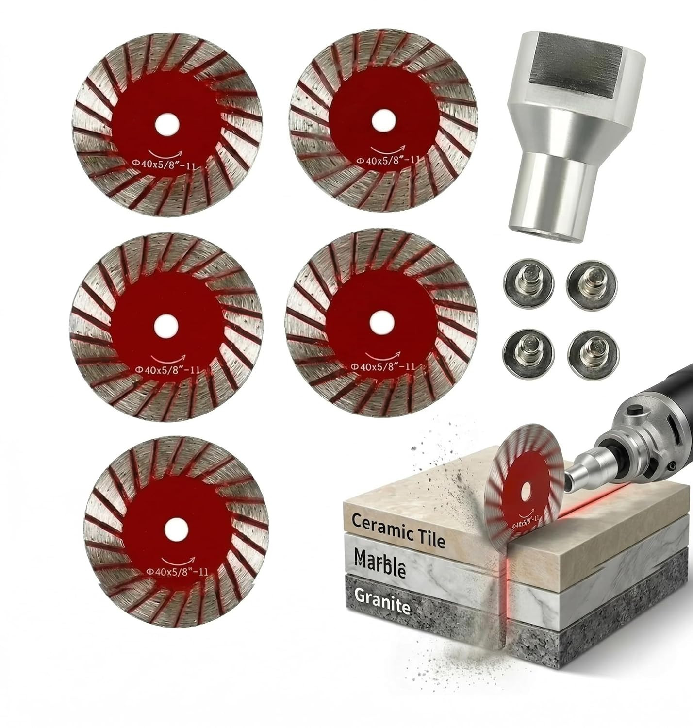 1.57″ Professional Mini Diamond Saw Blades Set (5 Set), Precision Cutting Disc f