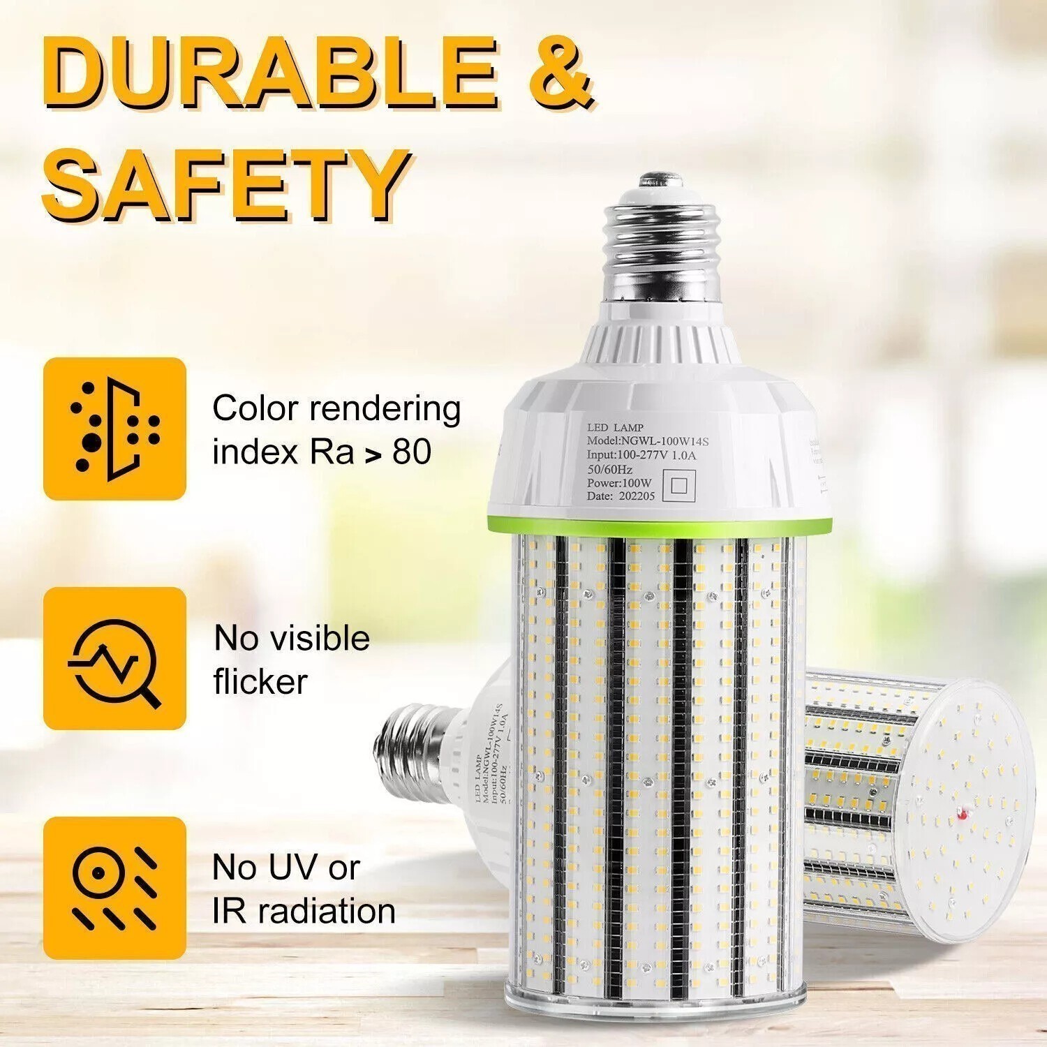 300Watt LED Corn Bulb Light ETL Replace 1500W MH HPS Warehouse Parking Lot Light
