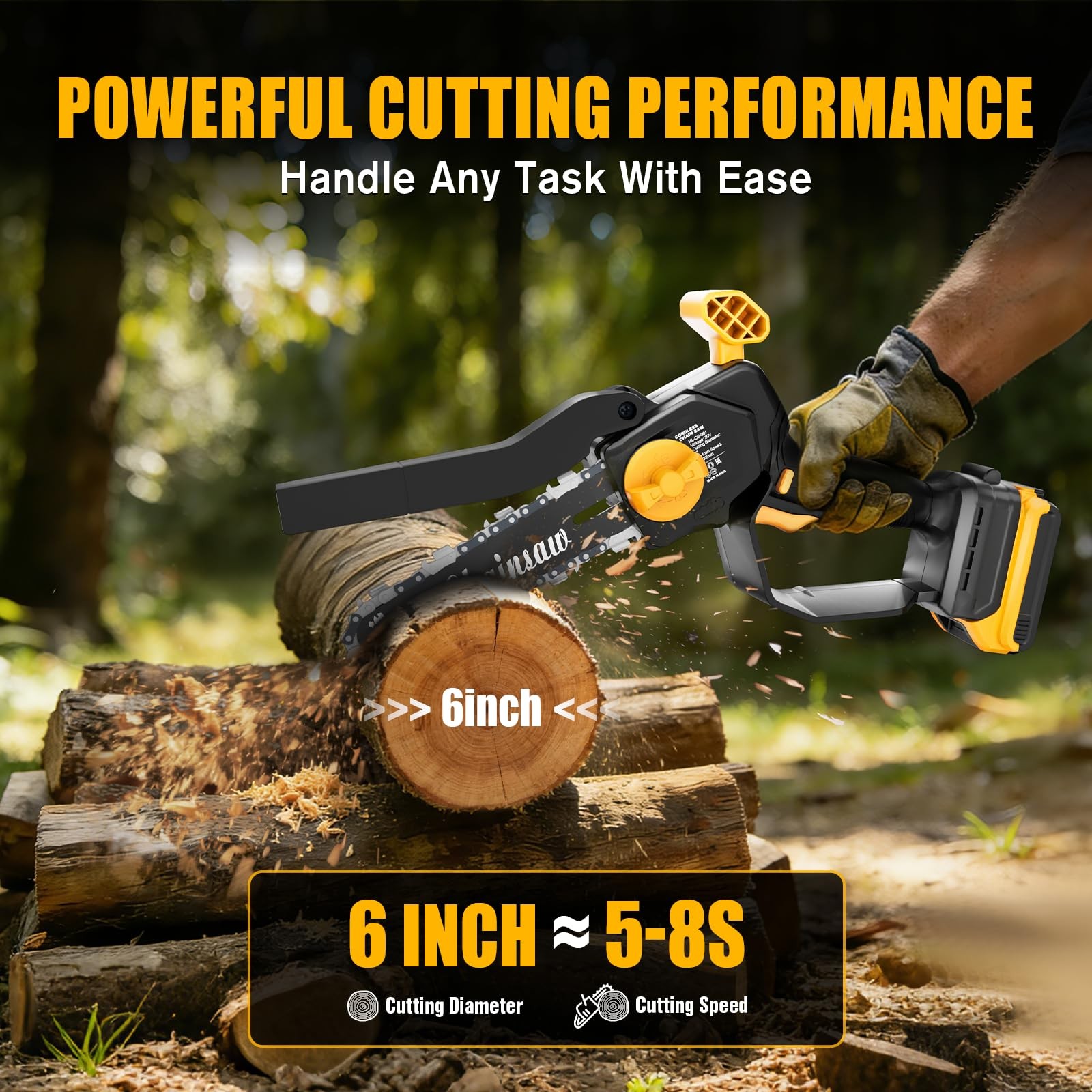 6Inch Mini Chainsaw Compatible with DeWalt 20V Battery