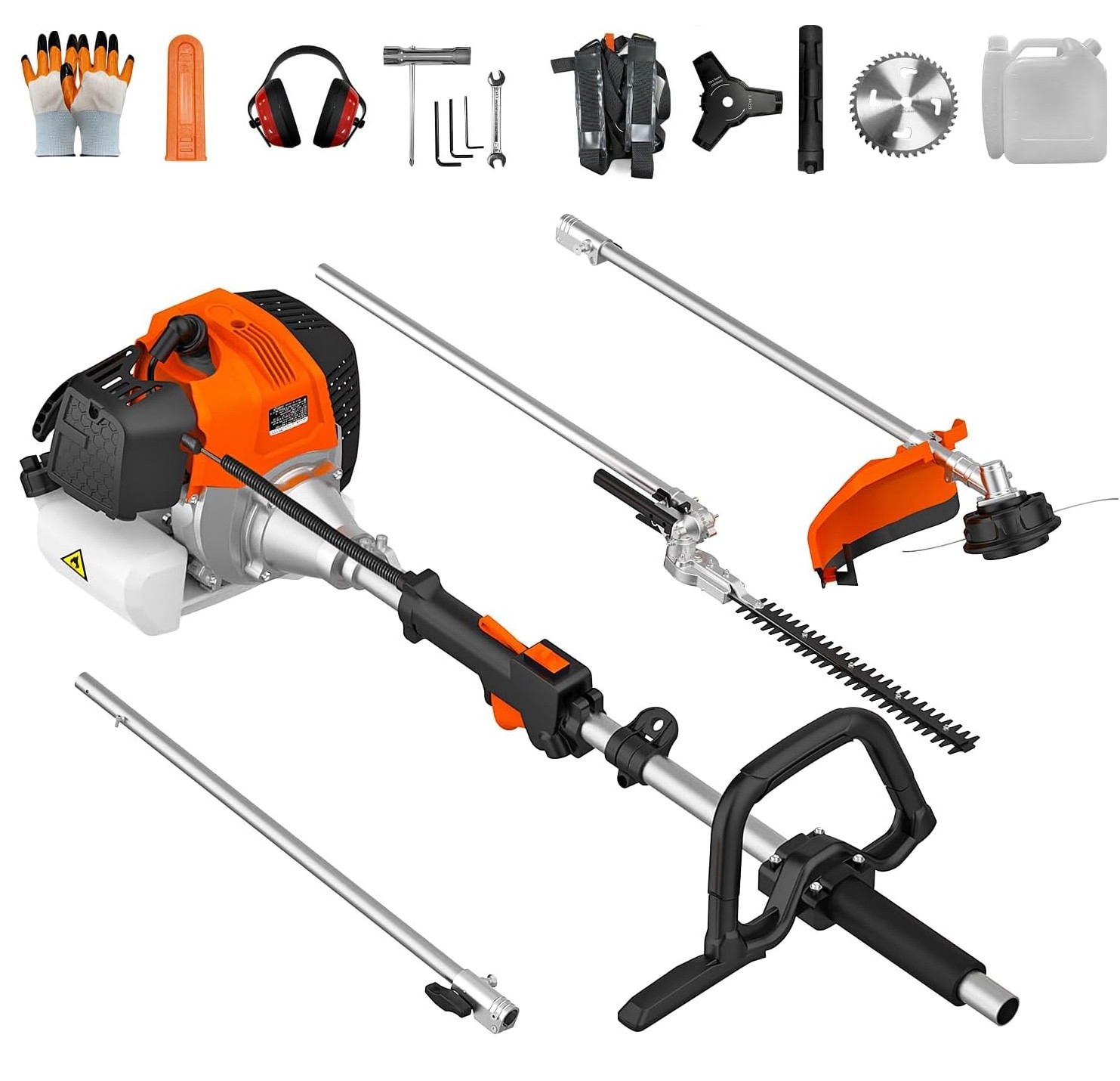 NEOTEC 5-in-1 Multi-Functional Trimming Tools Gas Hedge Trimmer 52CC Weed Eater
