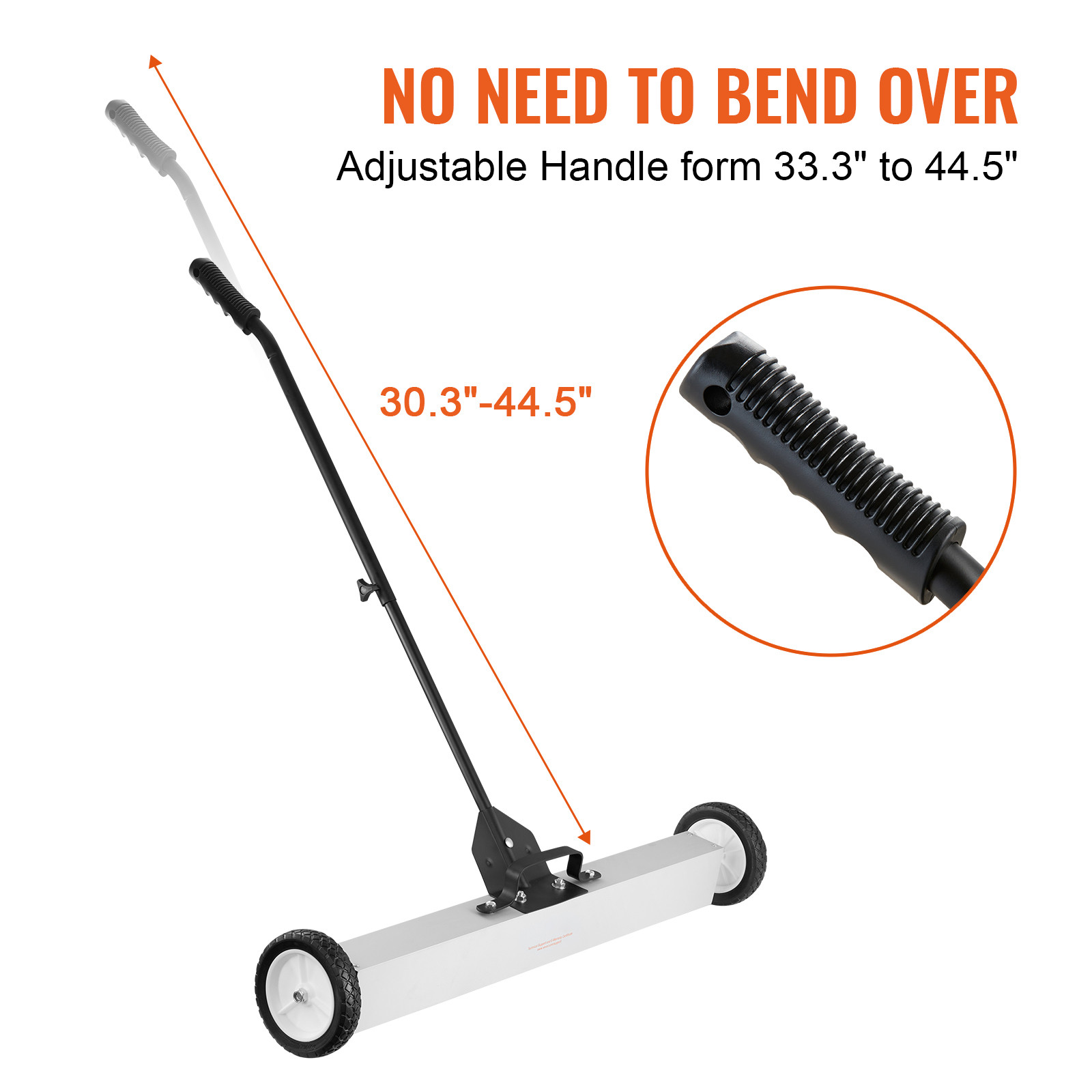 VEVOR 36″ Magnetic Sweeper with Wheels 55Lbs Rolling Sweeper Lawn Yard Grass
