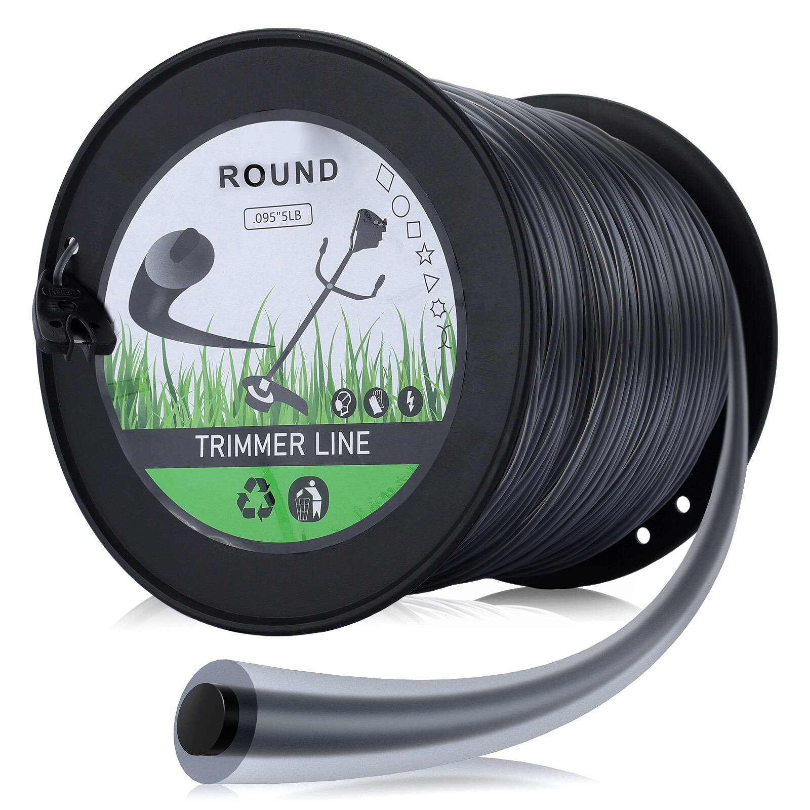 Trimmer Line 5lb .095 CO-EXTRUDED ROUND Commercial Grade 1410ft Fit Echo Stihl