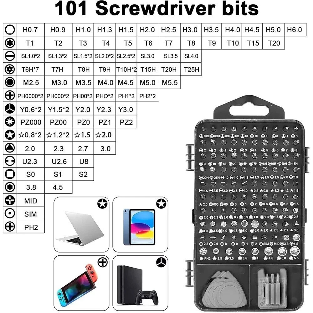 122 in 1 Precision Screwdriver Set Computer Repair Tool Kit Phone Magnetic Bit