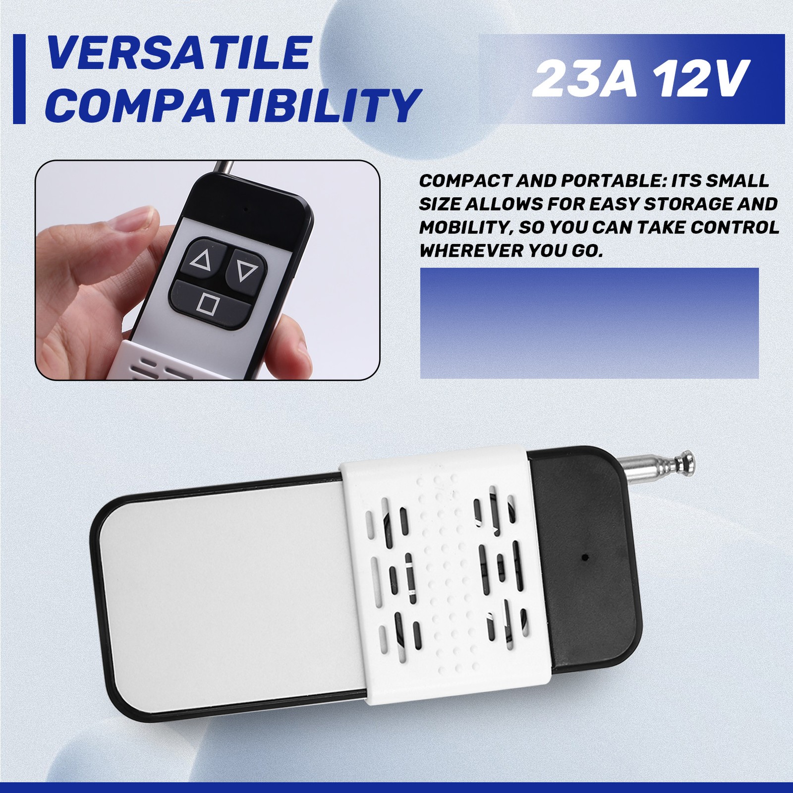 2Pcs 433Mhz Universal Remote Control 3 Buttons 1000M Transmitter Device7499