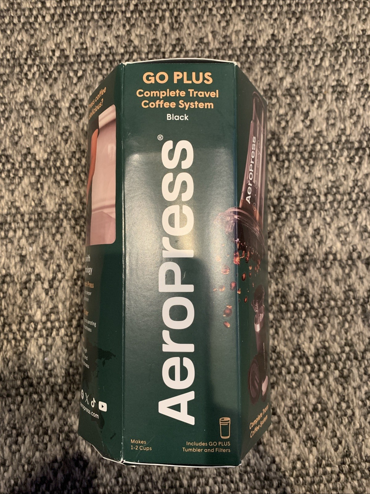 AeroPress Go Plus Travel Coffee System Black Portable Coffee Maker SEALED