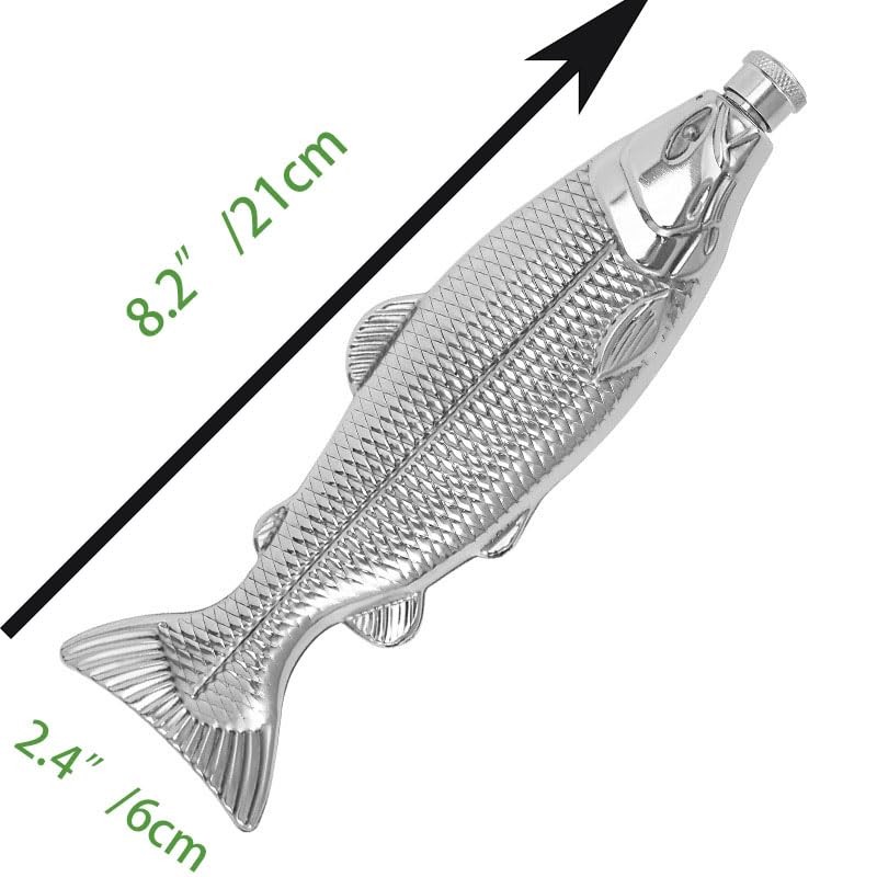 Moovul 1Pc Fish-Shape Hip Flask 5Oz Bottle Pocket Flask Steel Party Drinkware