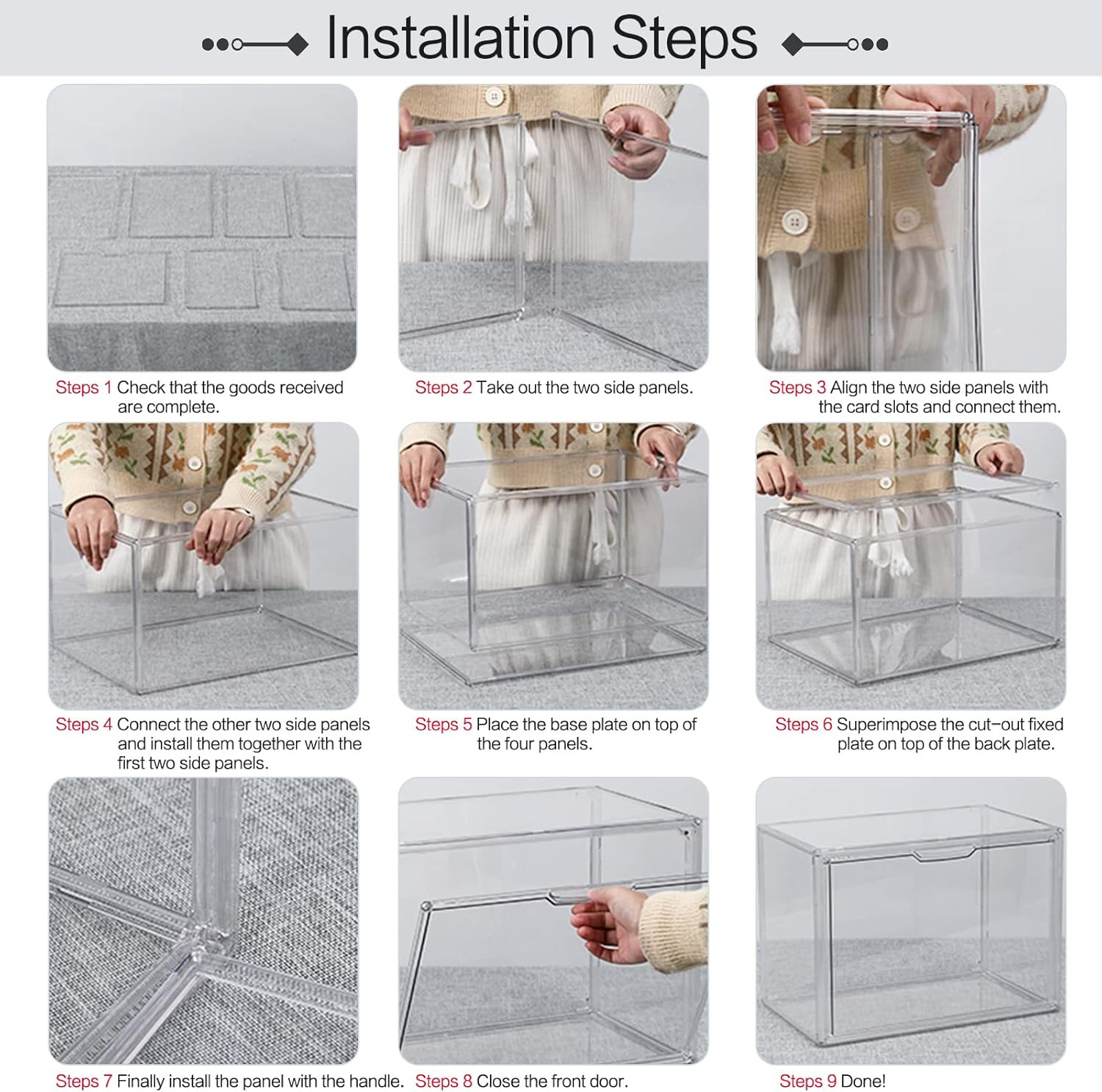 4 Packs Clear Plastic Handbag Storage Organizer for Closet, Acrylic Display Case