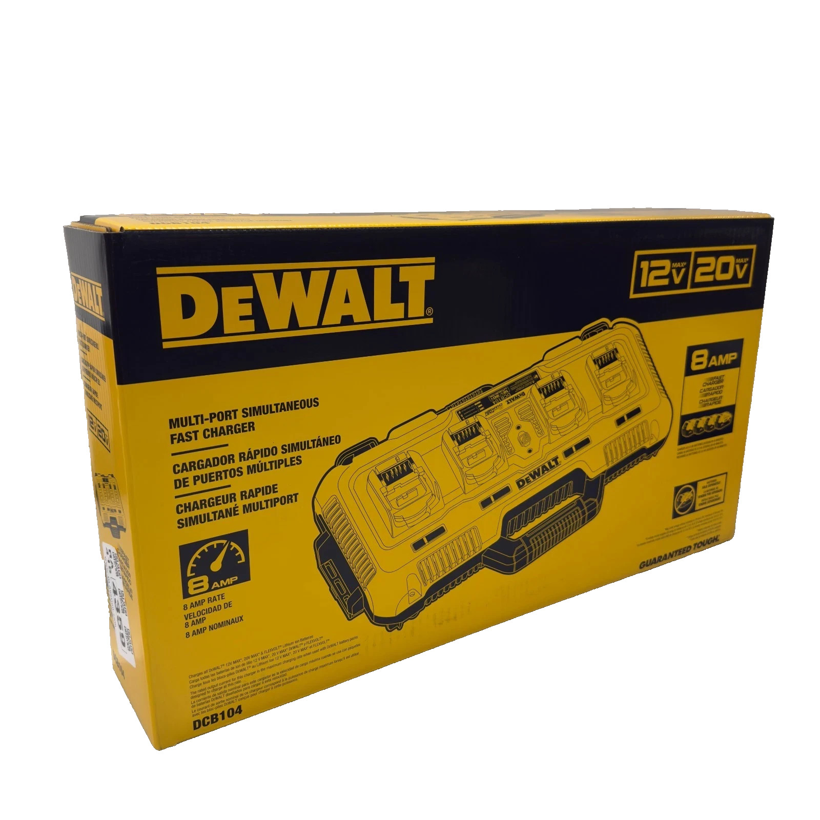 (NEW SEALED) DeWALT DCB104 Battery Charger, 12, 20 V Input
