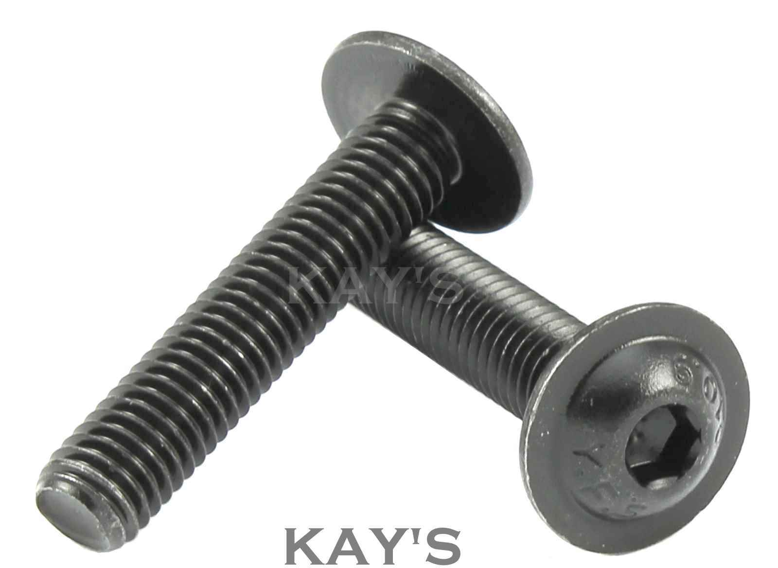 M3 M4 M5 M6 M8 SOCKET FLANGE BUTTON HEAD SCREWS HIGH TENSILE BLACK ALLEN BOLTS