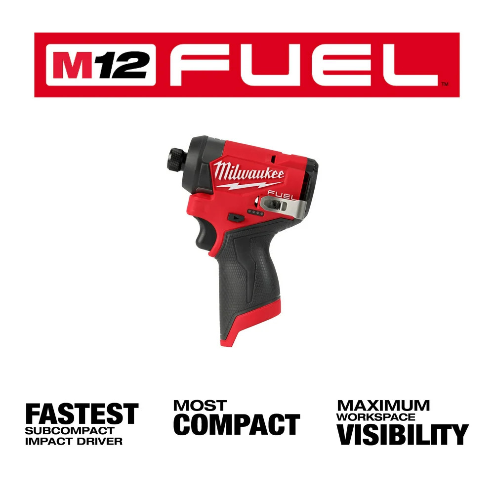 Milwaukee 3453-80 M12 FUEL 12V 1/4″ Hex Impact Driver – Bare Tool – Recon