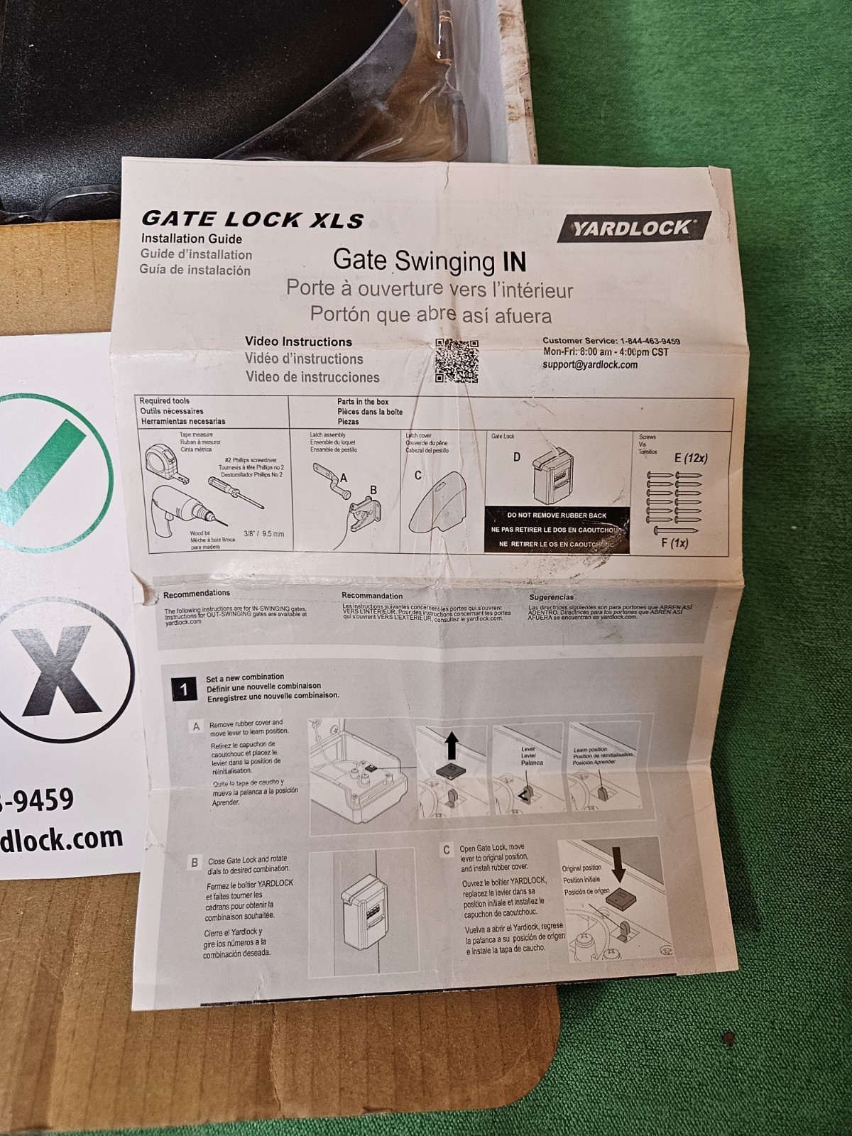 YardLock Gatelock XLB Secure Keyless 2-Way Fence Gate Lock MBX-2023-XLB-3ESF