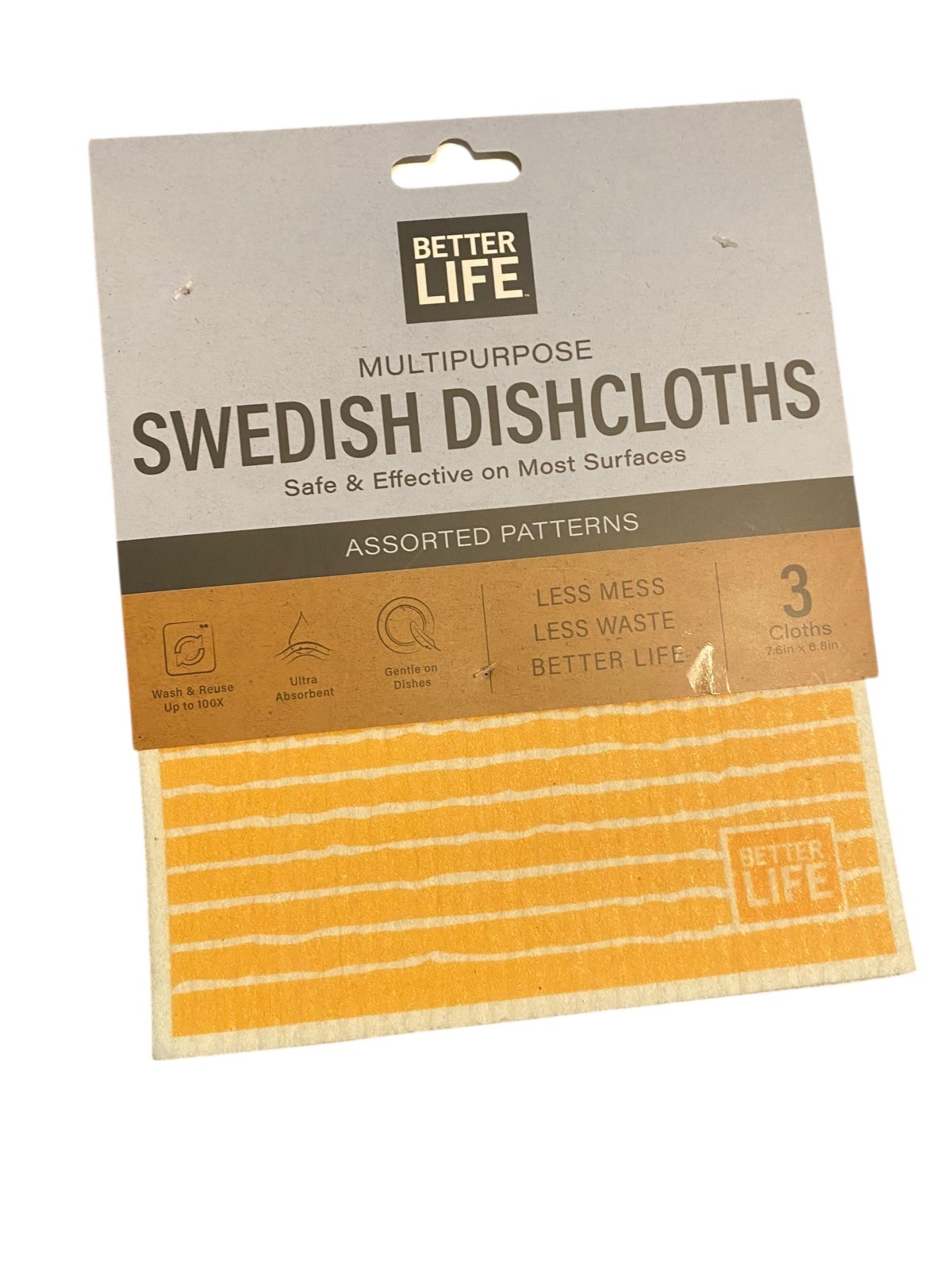 Better Life 12 PC Swedish Multipurpose Dishcloths 150x Reusable (8 X 7″)