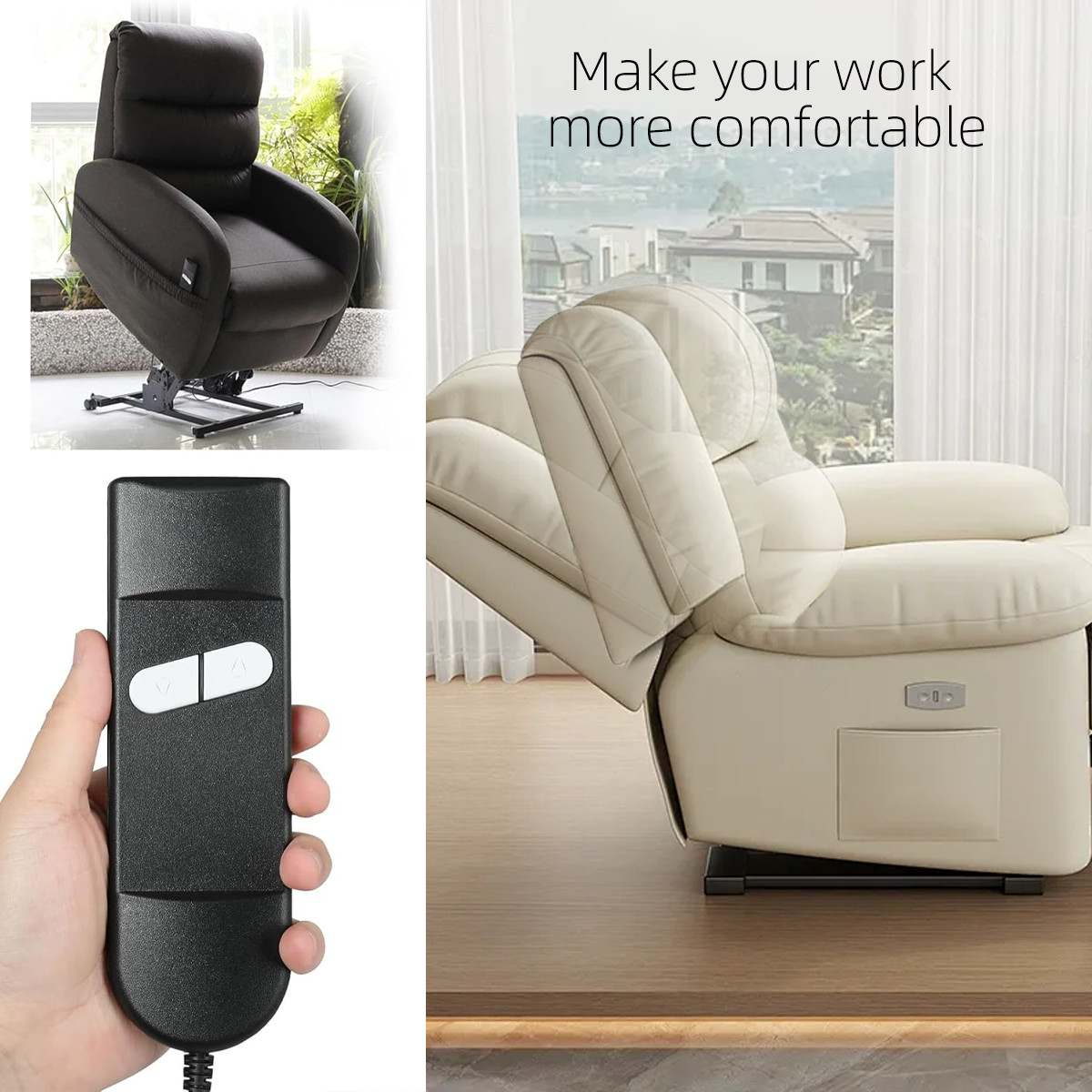 Recliner Remote Hand Control 2 Button 5 Pin for Electric Power Lift Sofa Chair