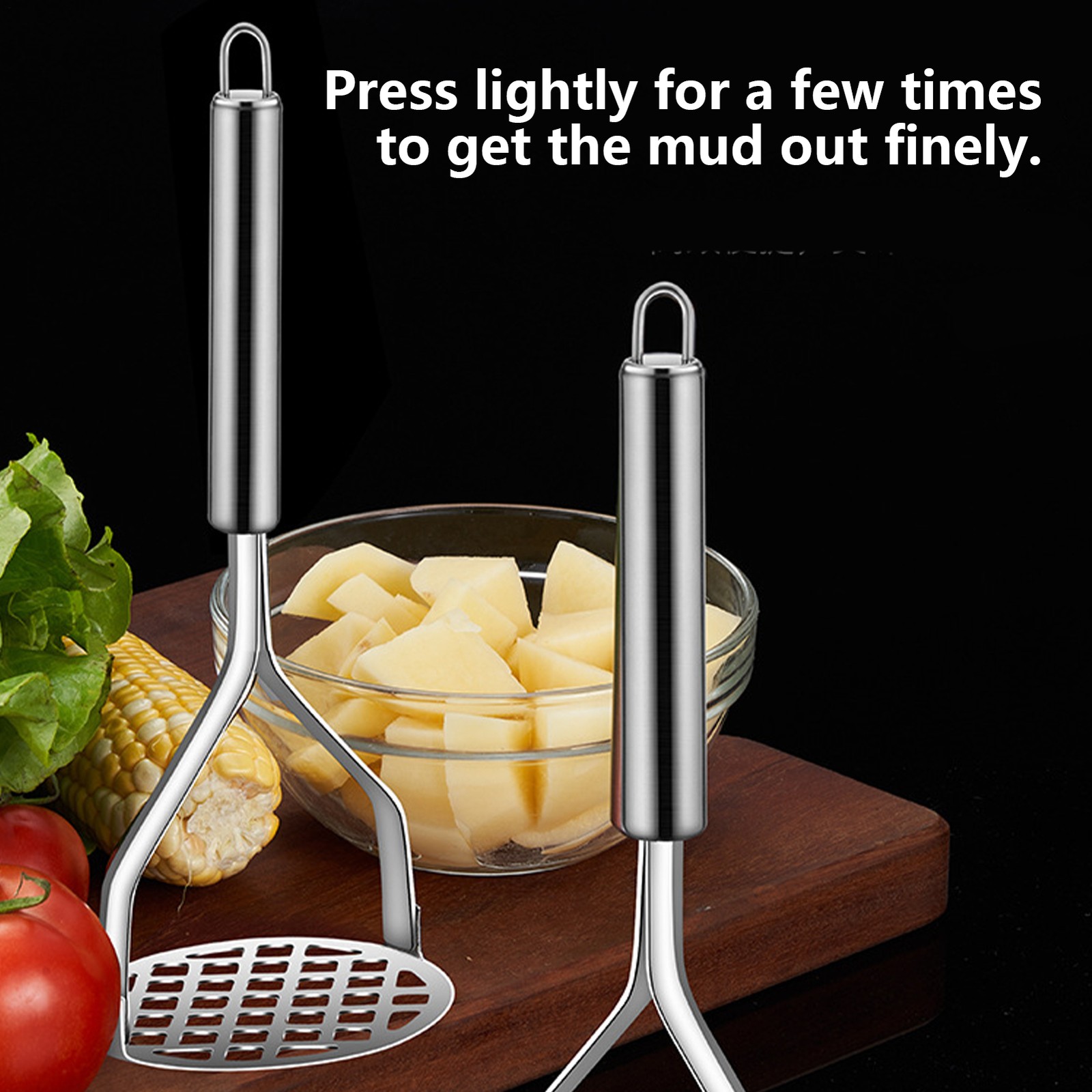 Stainless Steel Manual Potato Press Kitchen Tool Potato Masher Home Food Grater