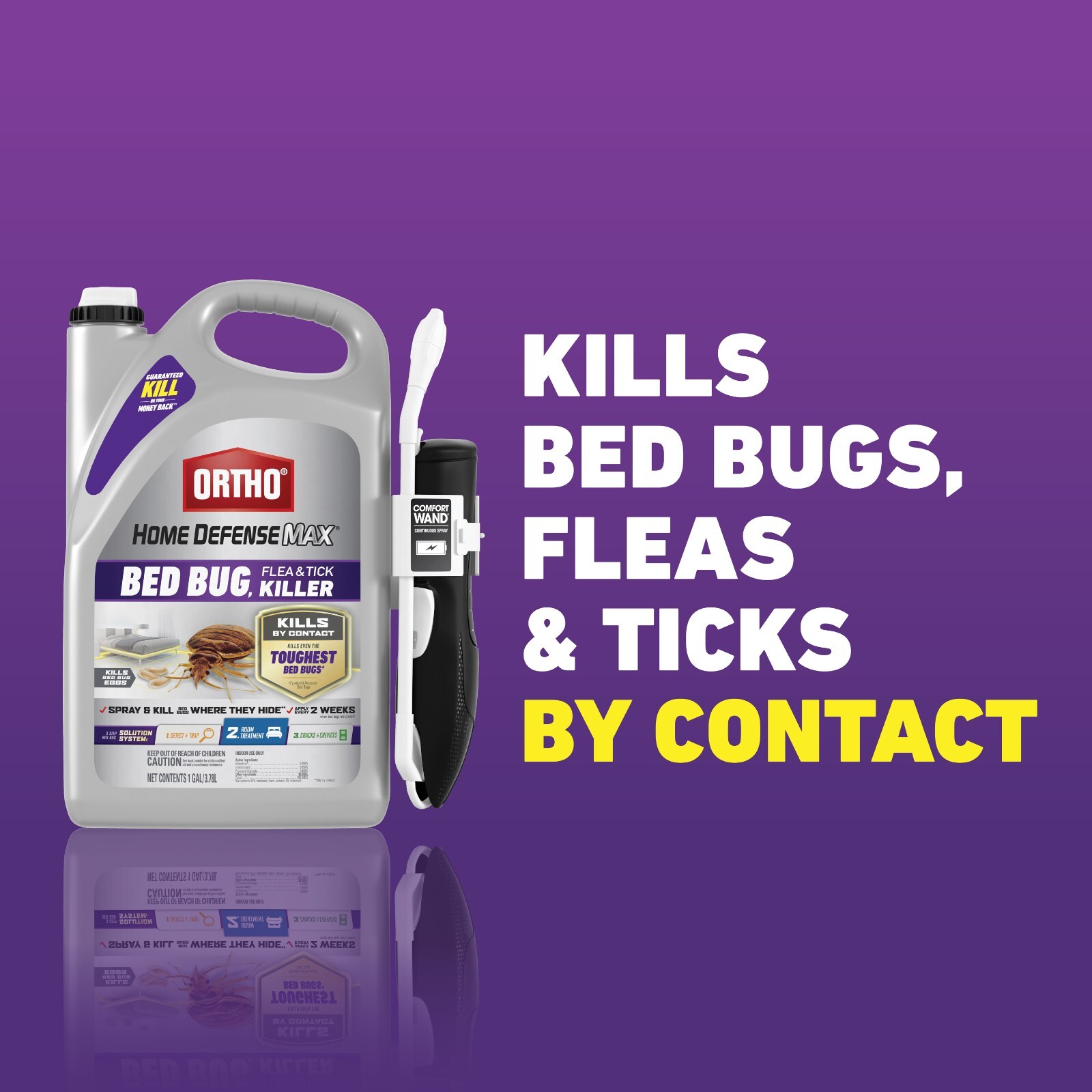 Ortho Home Defense Max Bed Bug, Flea and Tick Killer with Comfort Wand, 1 gal.
