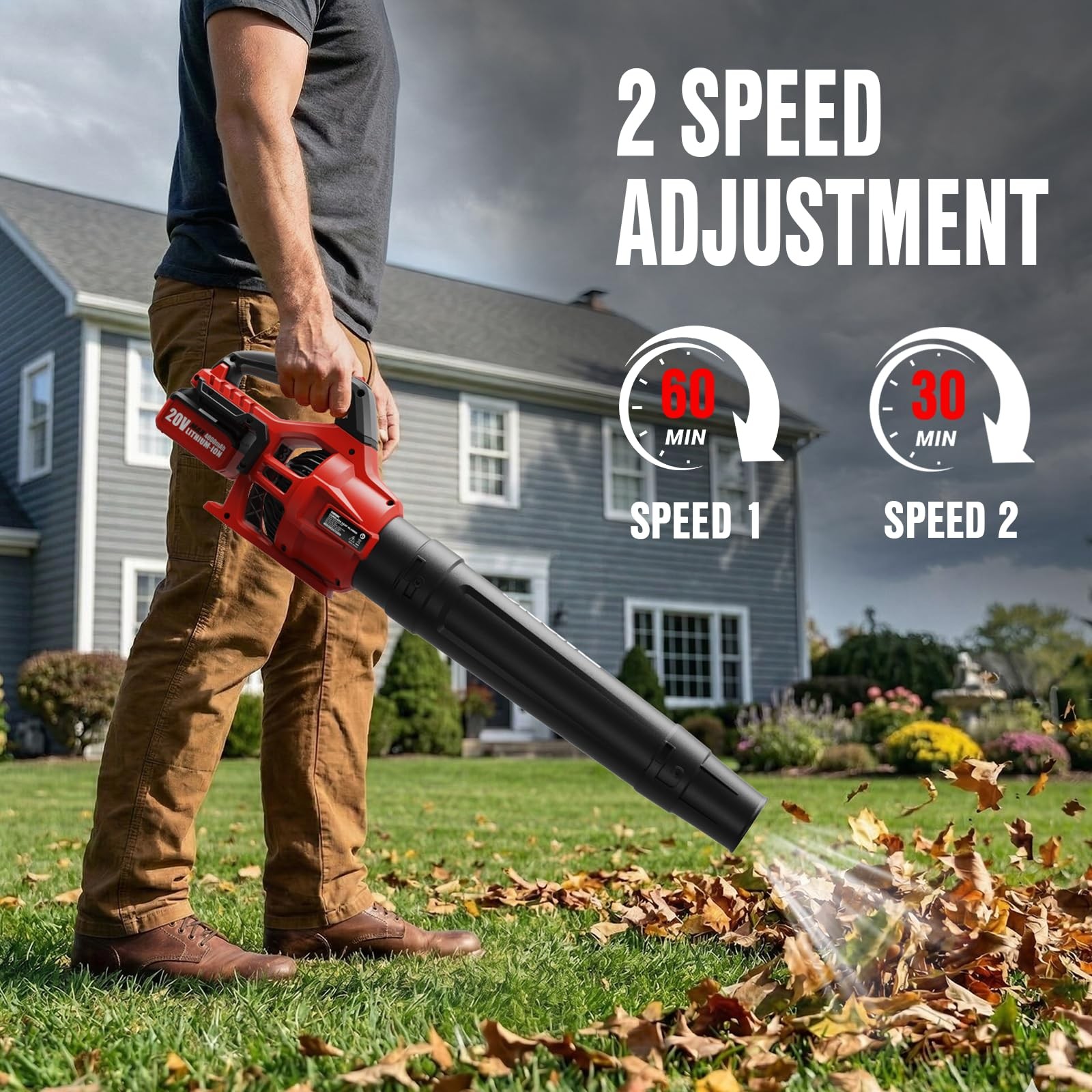 EWORK 20V Cordless Leaf Blower, Heavy Duty 700CFM 200MPH Electric Leaf Blower—