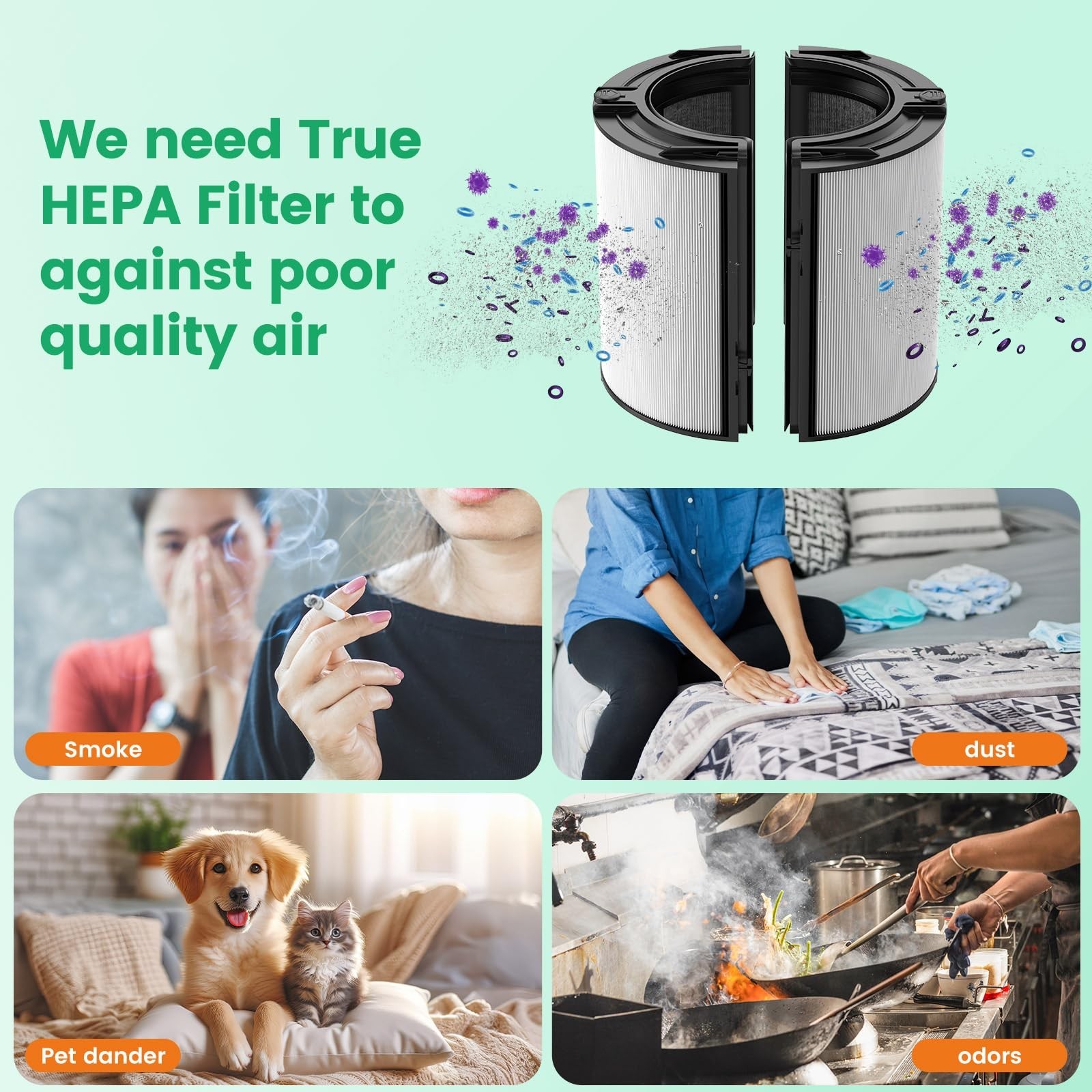 HEPA + Carbon Air Purifier Filter for Dyson HP10 HP07 TP10 TP09 TP07 TP06 TP04