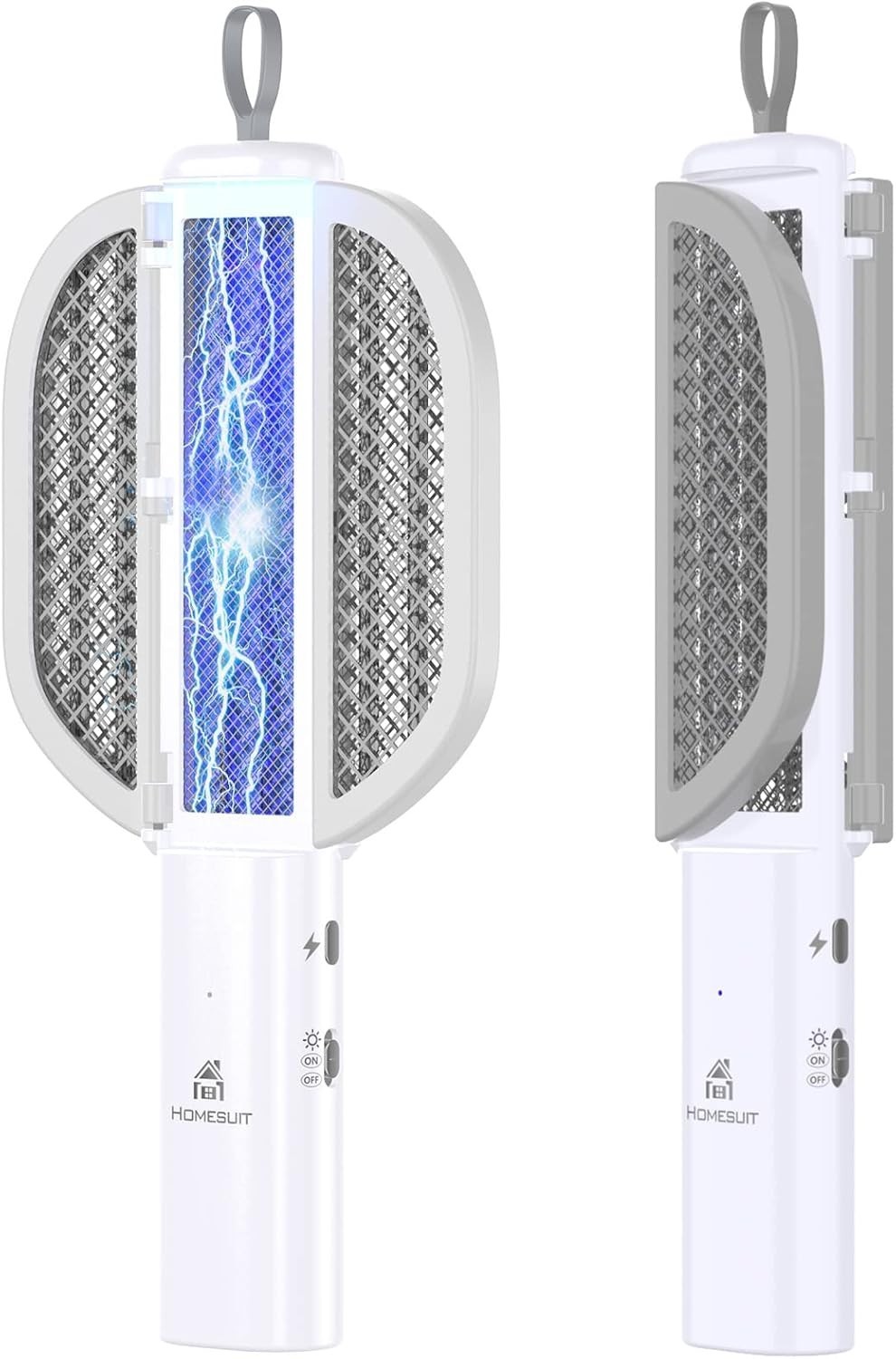 Rechargeable Electric Mosquito Fly Swatter Zapper Pest Insect Tennis Racket NEW