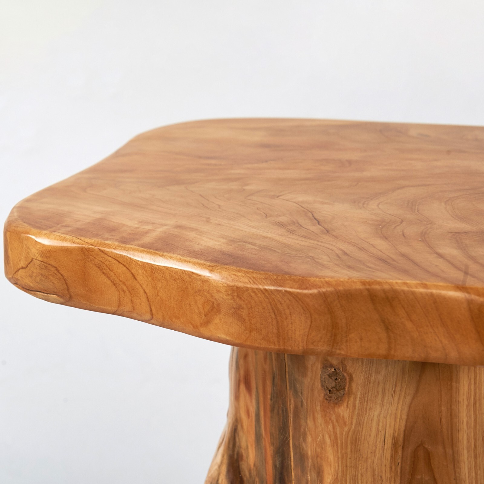 Rustic Cedar Roots Flower Stand Stool, Tree Stump Stool Side Table 19.5″ H