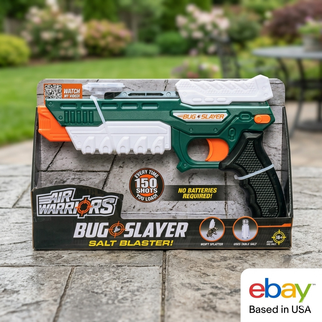 Bug Slayer Salt Blaster Bug Killer Fly Stopper Pistol Gun with Safety