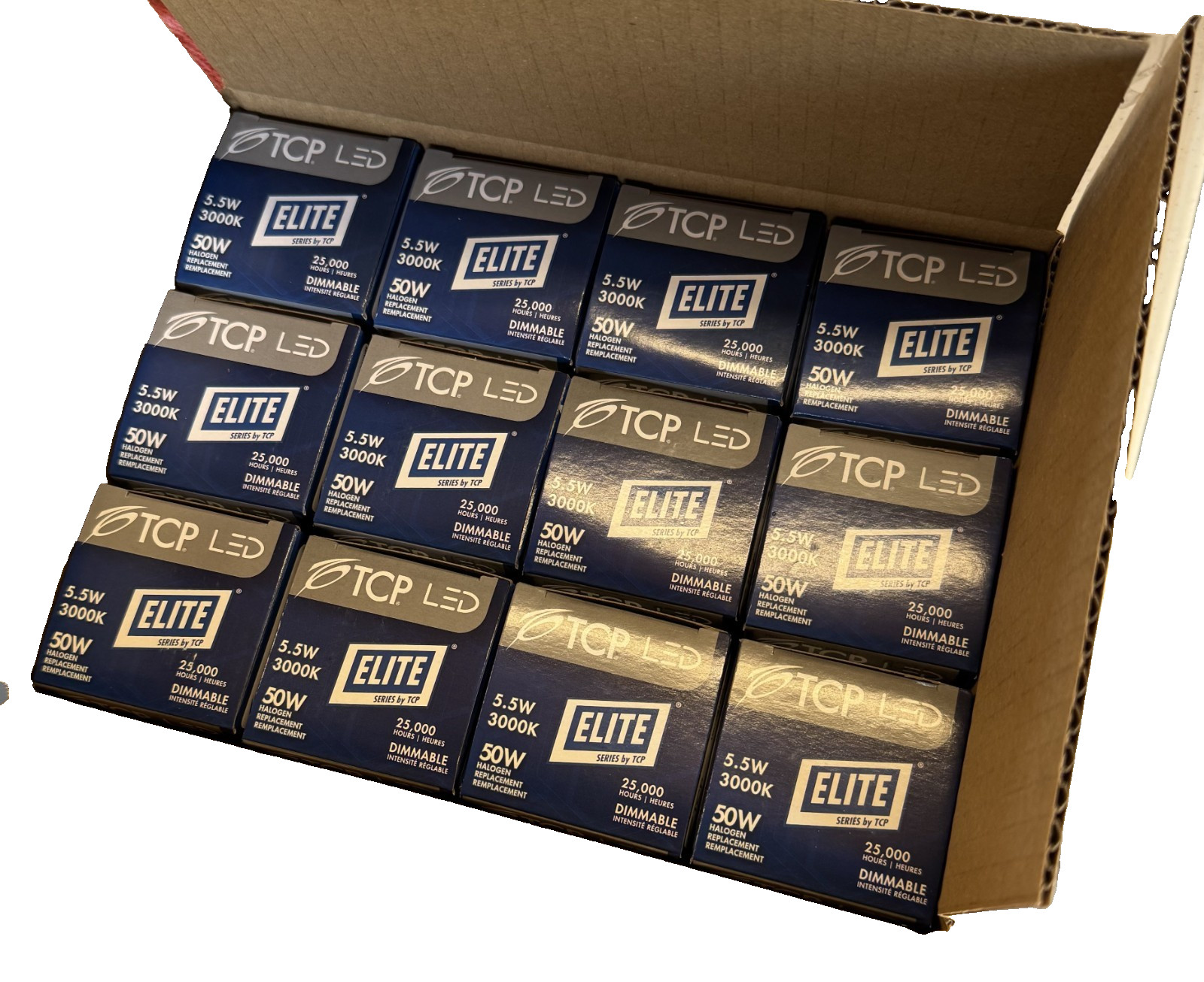 TCP ELITE LED 7 MR16 GU10 30KFL. 7W- 3000K New.