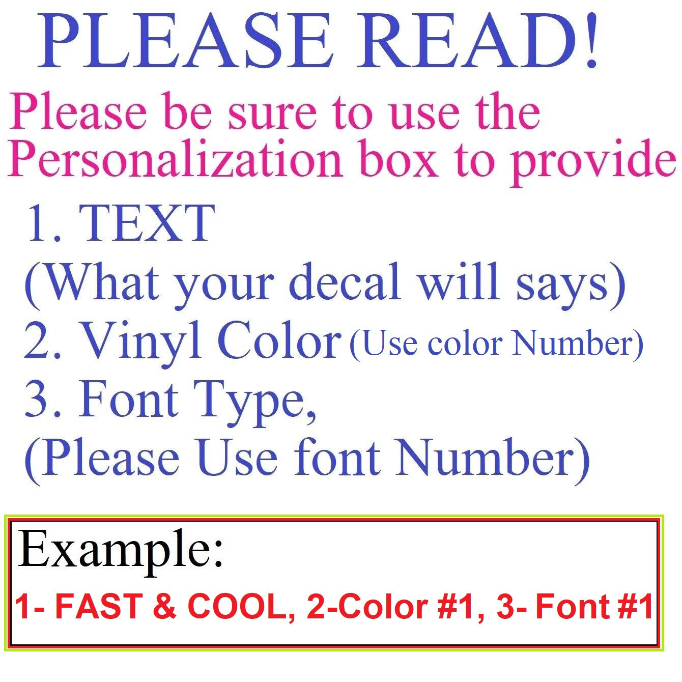 Custom Text Vinyl Lettering Sticker Decal Personalized ANY TEXT – ANY NAME [A17