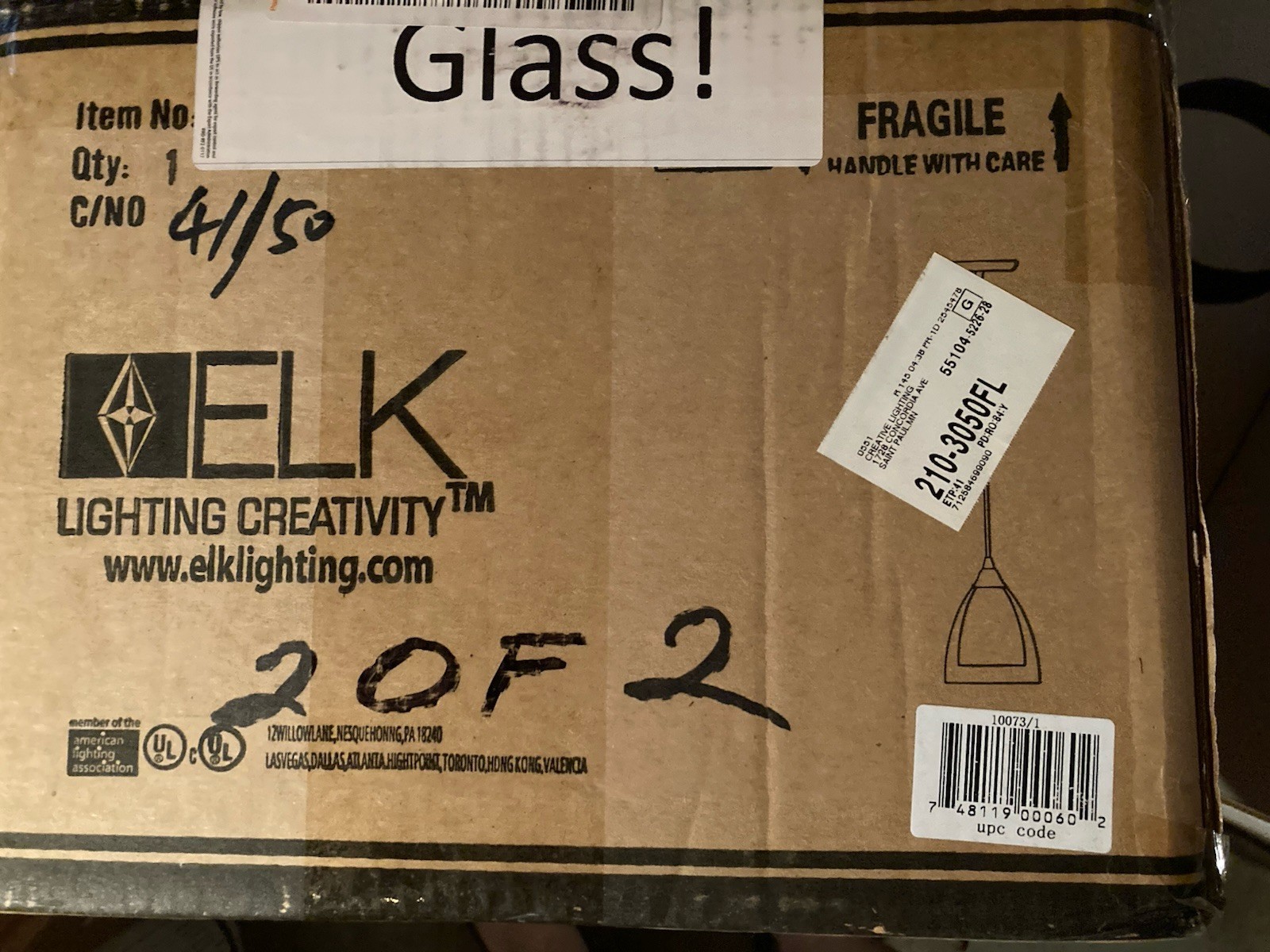 Elk Lighting Reflections 1-Light Pendant In Polished Chrome – 10073/1 – NEW