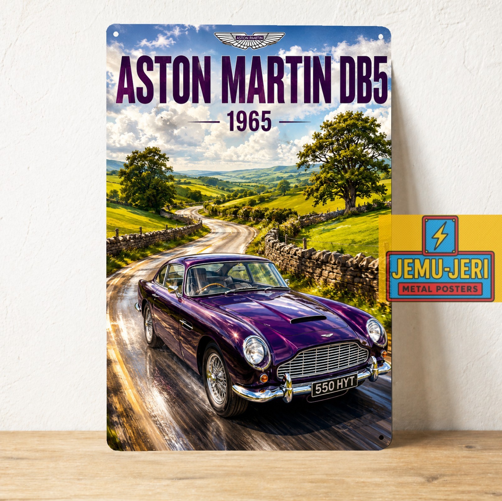 Aston Martin DB5 1965 Metal Poster Sign 20x30cm Classic Car Wall Art