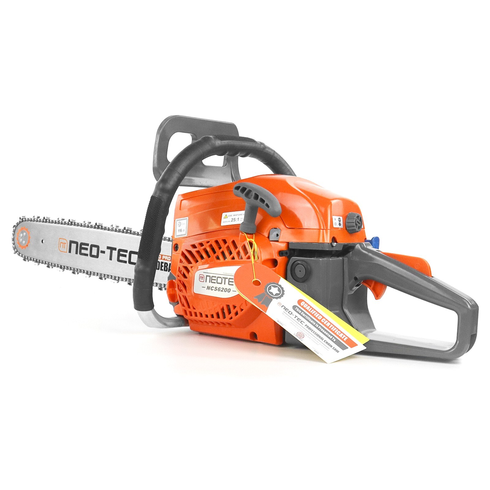 62cc Gas Powered Chainsaw with 20” Guide Bar Saw Chain 2-Stroke Engine Cut Wood