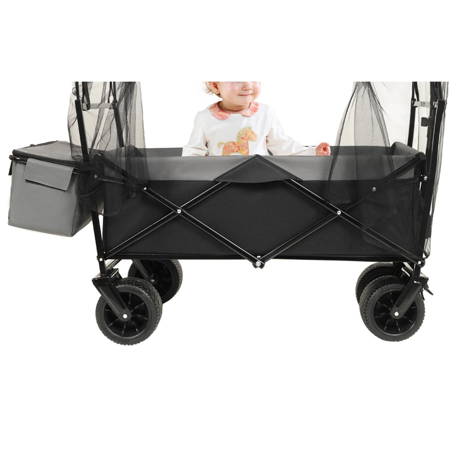 Wagon with Canopy & Net, 480Lbs Capacity, All-Terrain