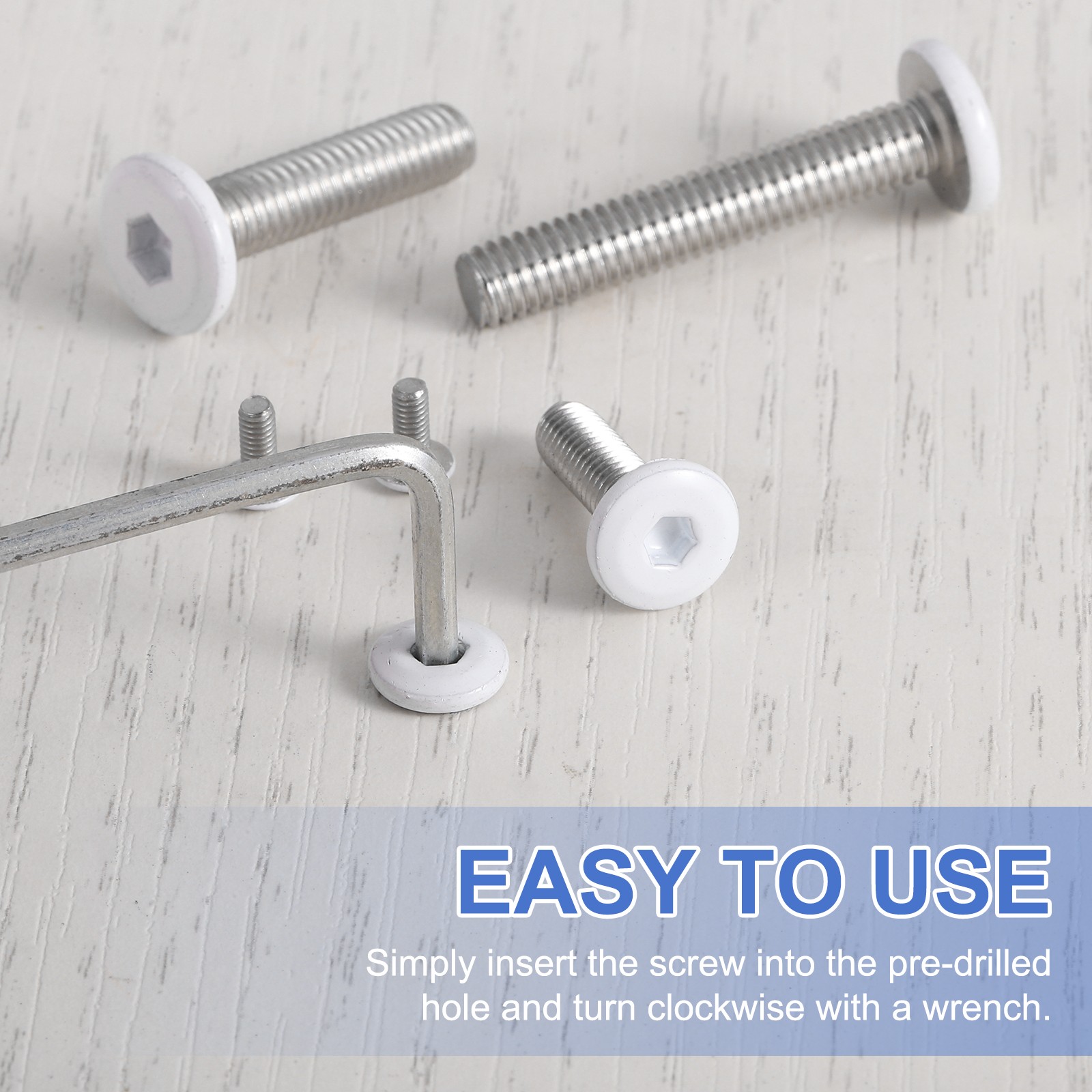 20 Pcs M4-0.7 x 12mm Button Head Hex Socket Head Screws, White
