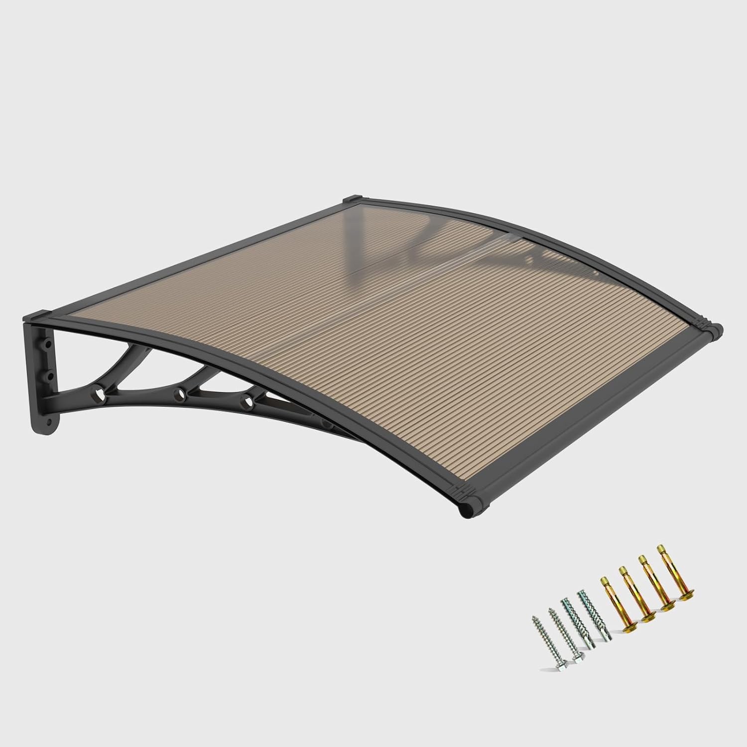 Door Canopy Outdoor, 102x41cm Polycarbonate Window Awning UPF 50+ Rain Snow Sun