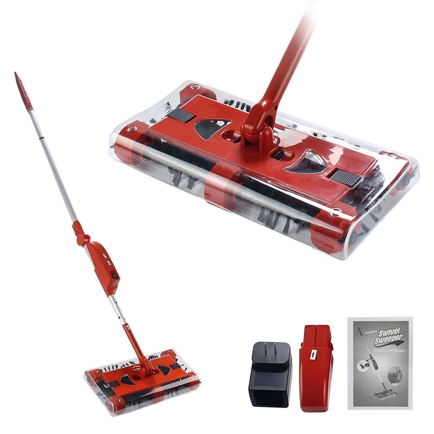 Swivel Sweeper Cordless Vacuum Lightweight 4000 RPM 360 Swivel Rechargeable Quad