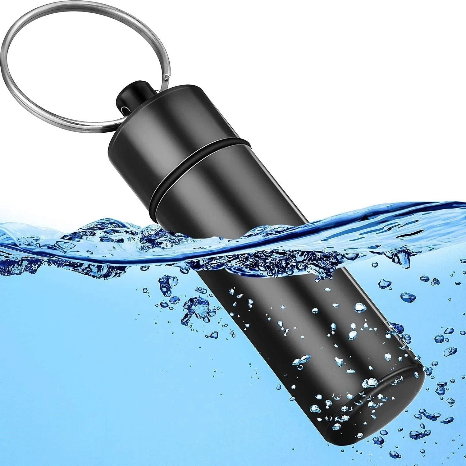Travel Spice Container with Spoon – Mini Metal Vial Keychain Box 2Pack