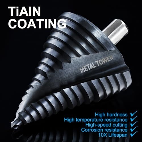 Large Step Drill Bit Set 1/4″ – 2-1/2″ HSS M35 for Metal, Stainless Steel & Wood
