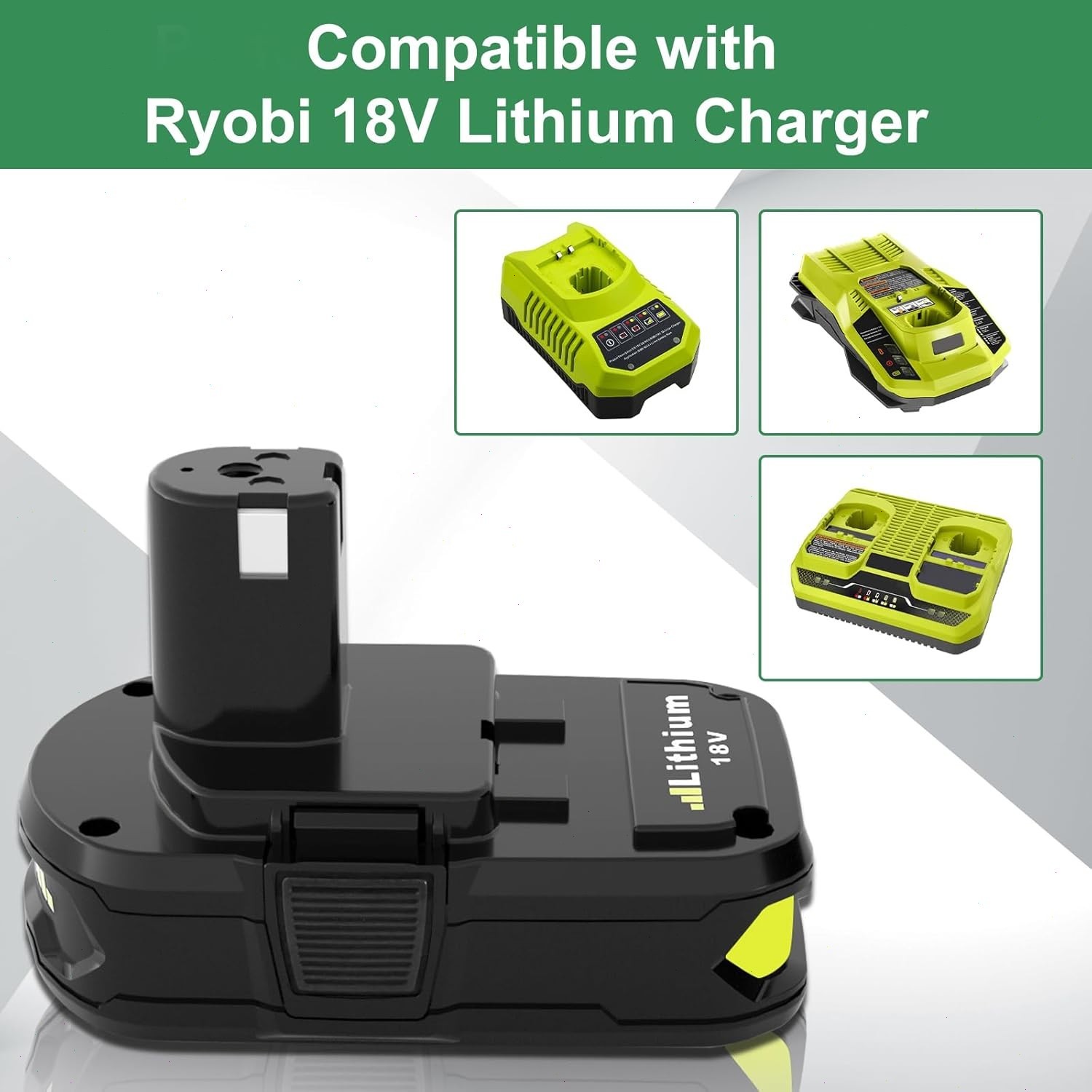 2PACK For RYOBI 18V 3.6Ah P108 High Capacity Battery 18Volt Lithium-Ion One Plus