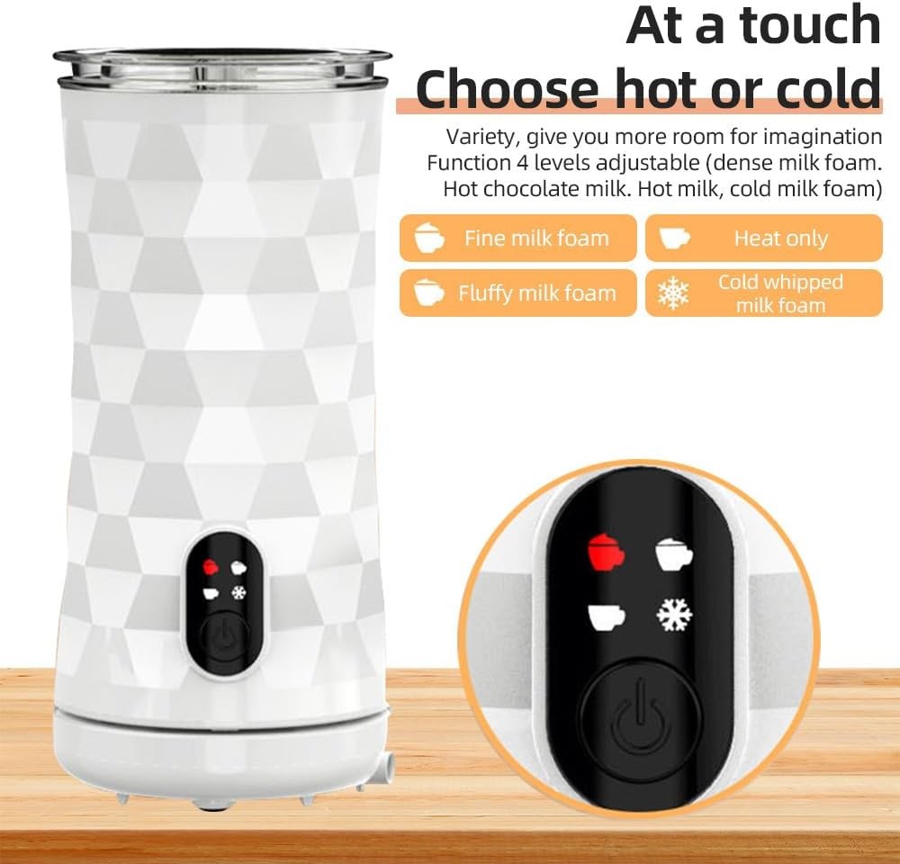 Electric Milk Frother, 4-in-1 Milk Steamer and Frother and Milk Warmer for Latte