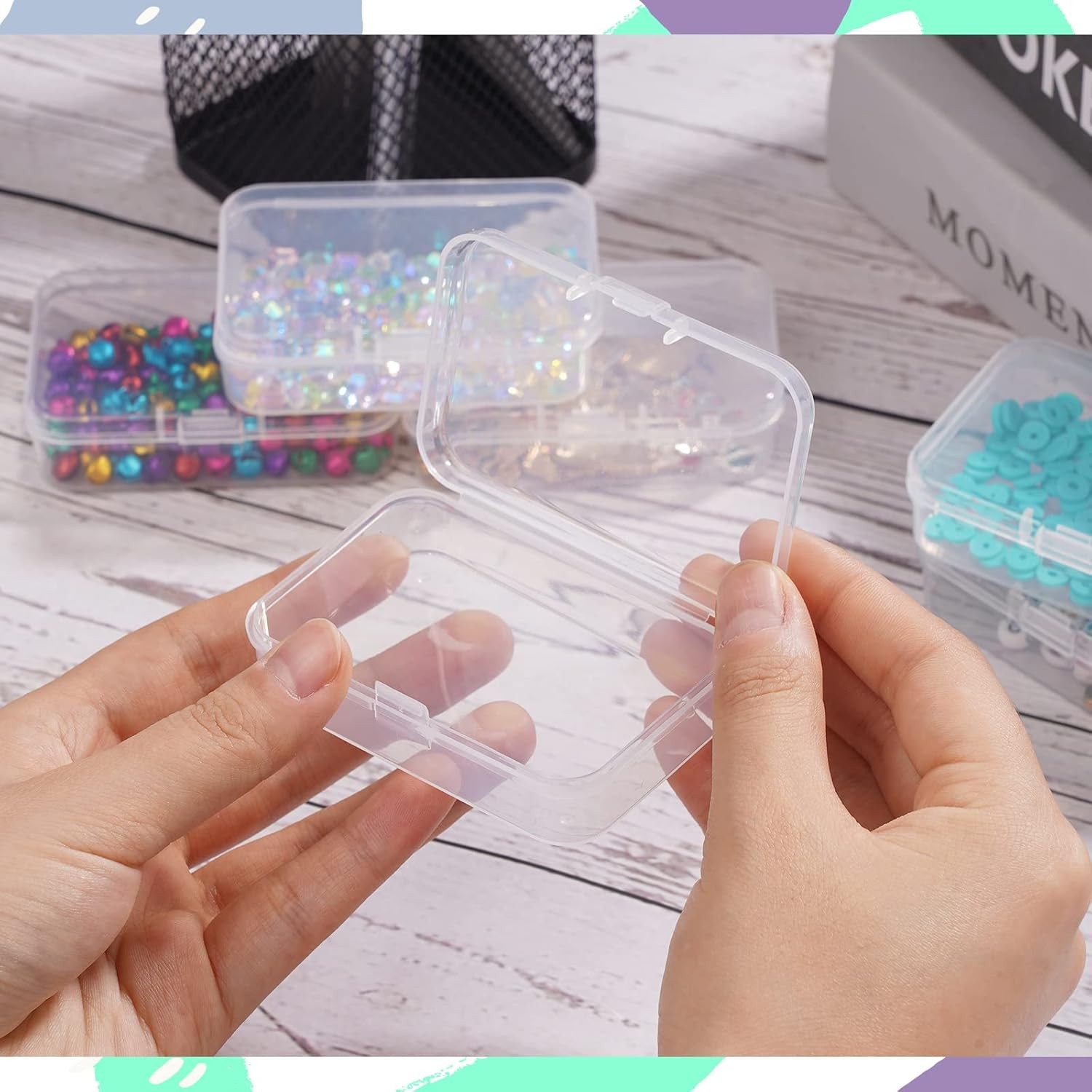 10PC Small Plastic Storage Container Box DIY Coins Screws Jewelry Travel Beads